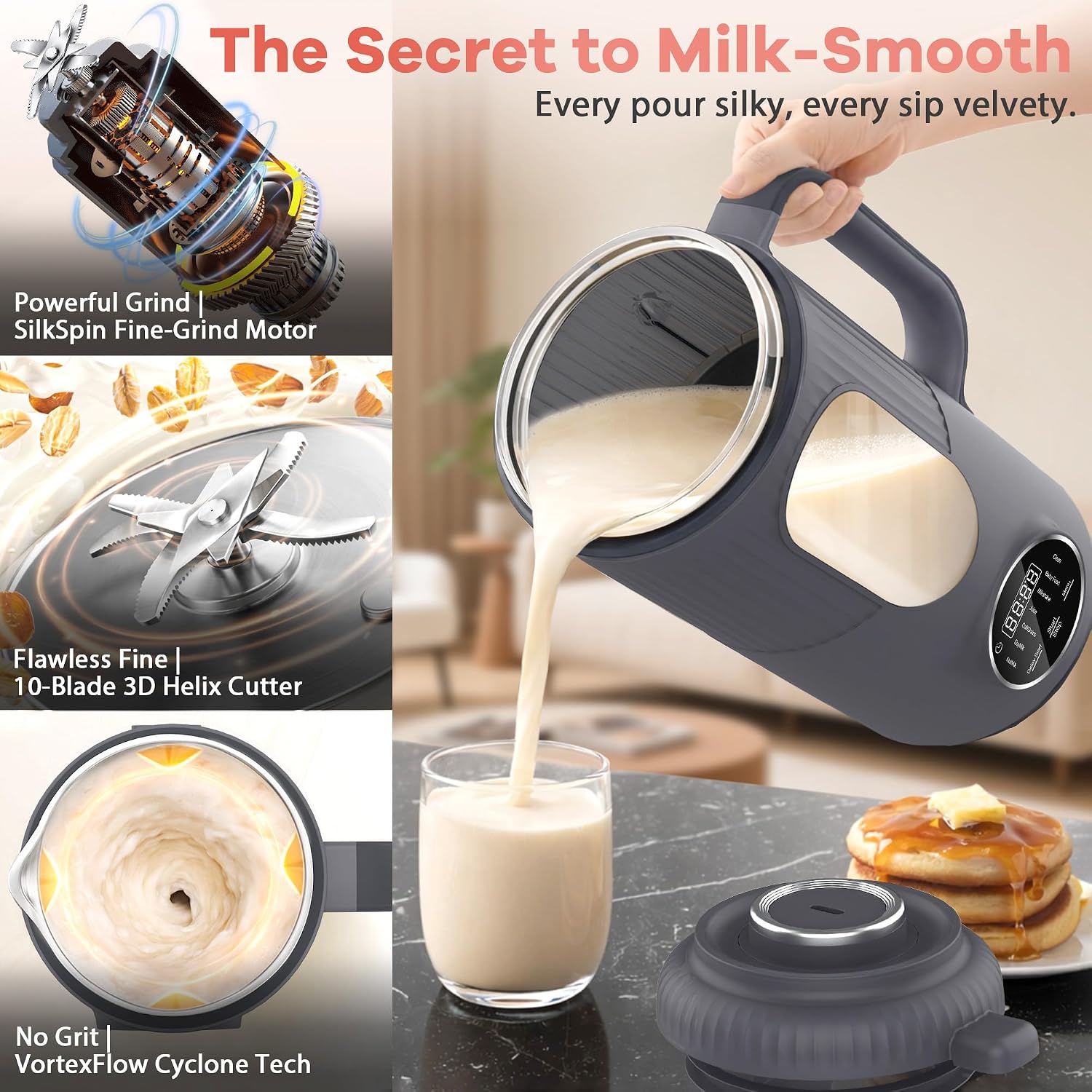 Nut Milk Maker Machine, Automatic Soy Milk Maker, Small Countertop Blender - Image 2