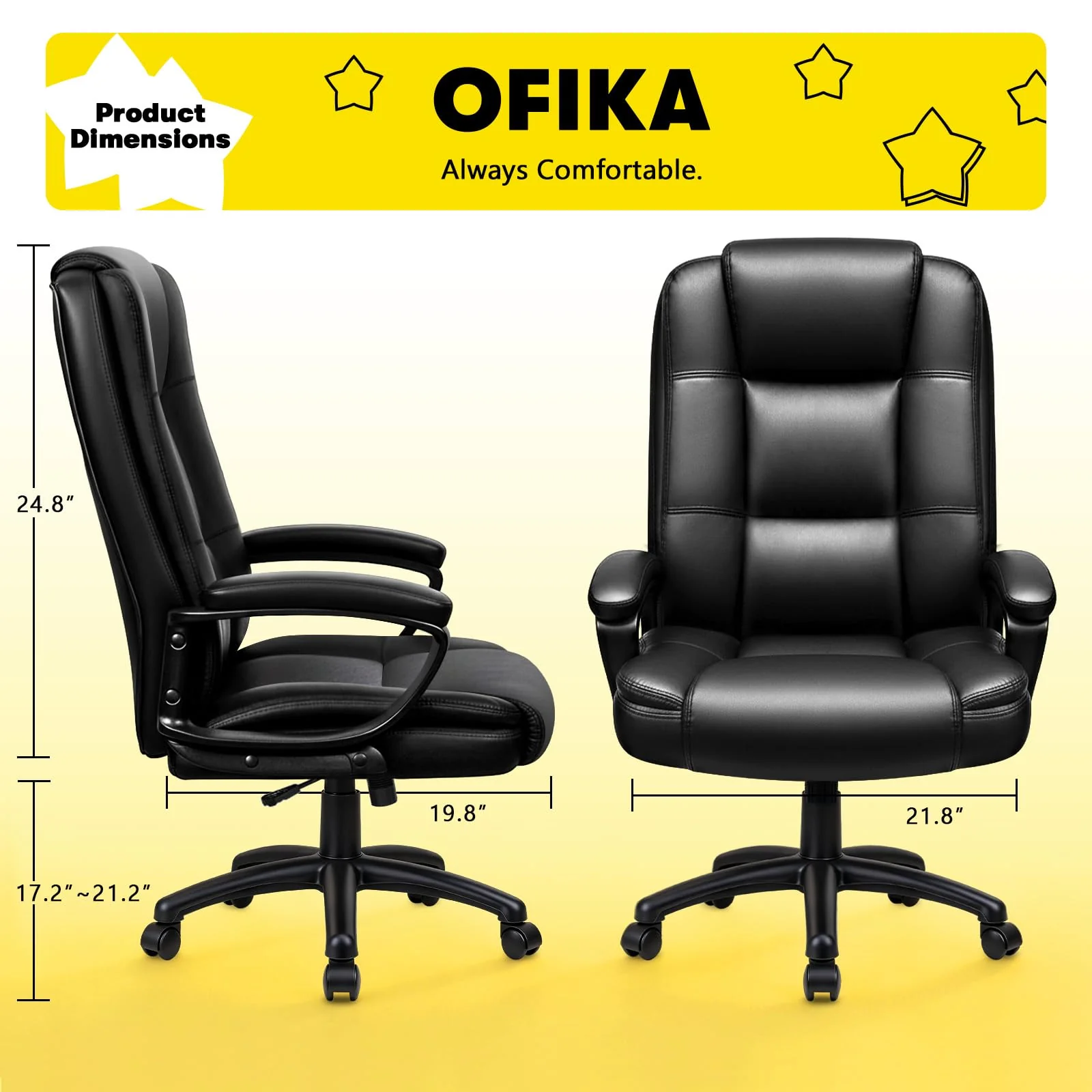 Big and Tall Home Office Chair, Heavy Duty Ergonomic Computer Desk Chair for Home and Work - Image 3