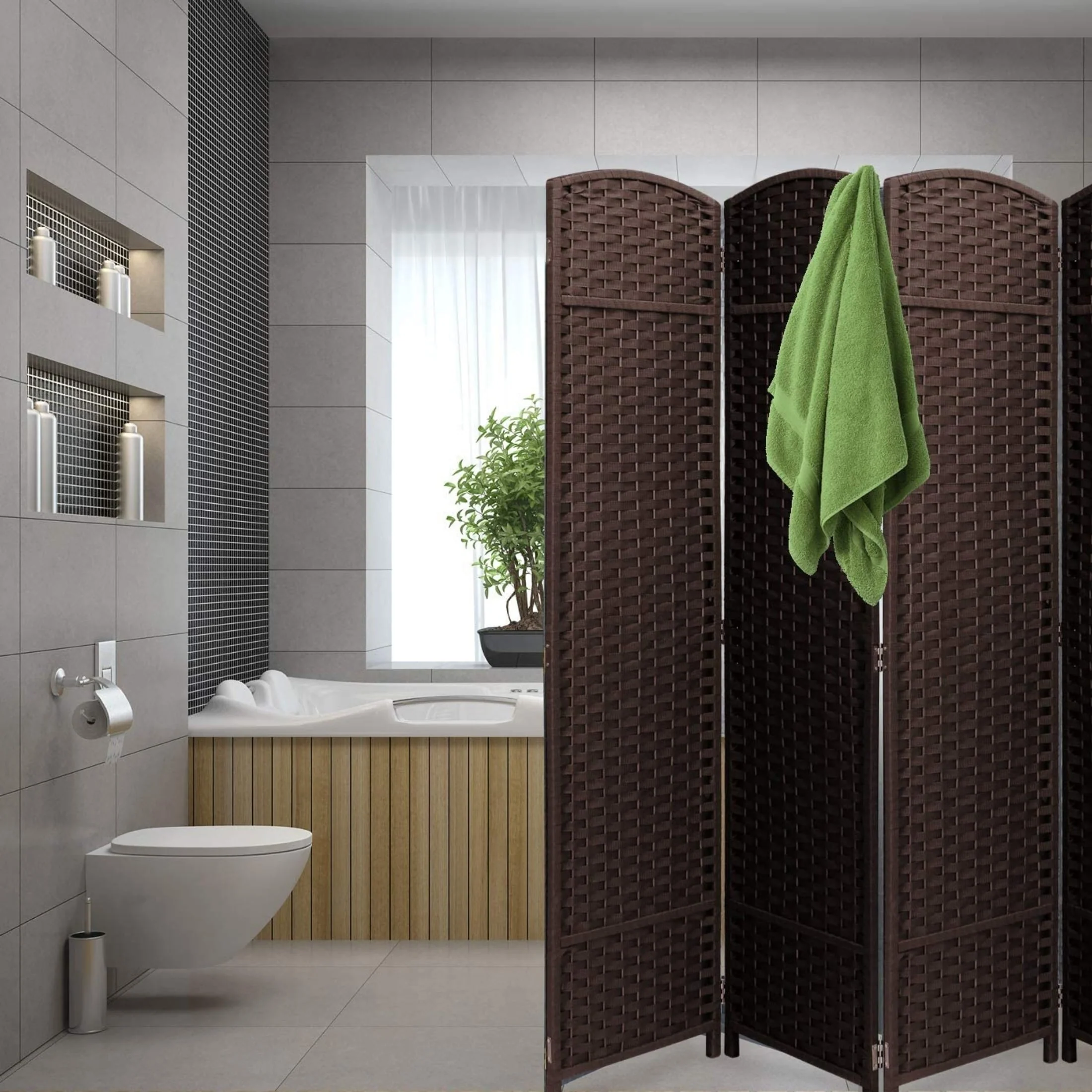 Tall Folding Room Divider Screen, Portable Privacy Partition Wall Panel for Bedroom, Living Room and Office - Image 21