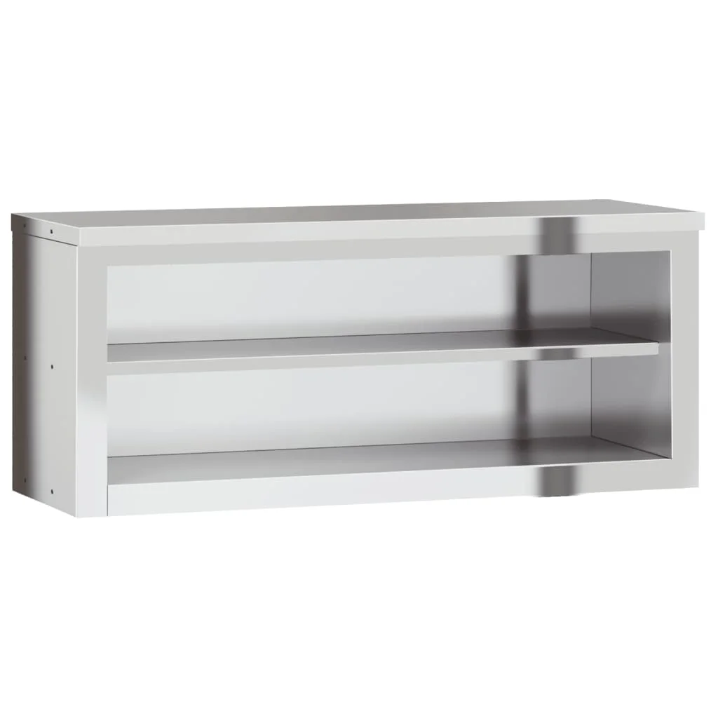vidaXL Kitchen Wall Cabinet with Shelf Storage Restaurant Stainless Steel - Image 38