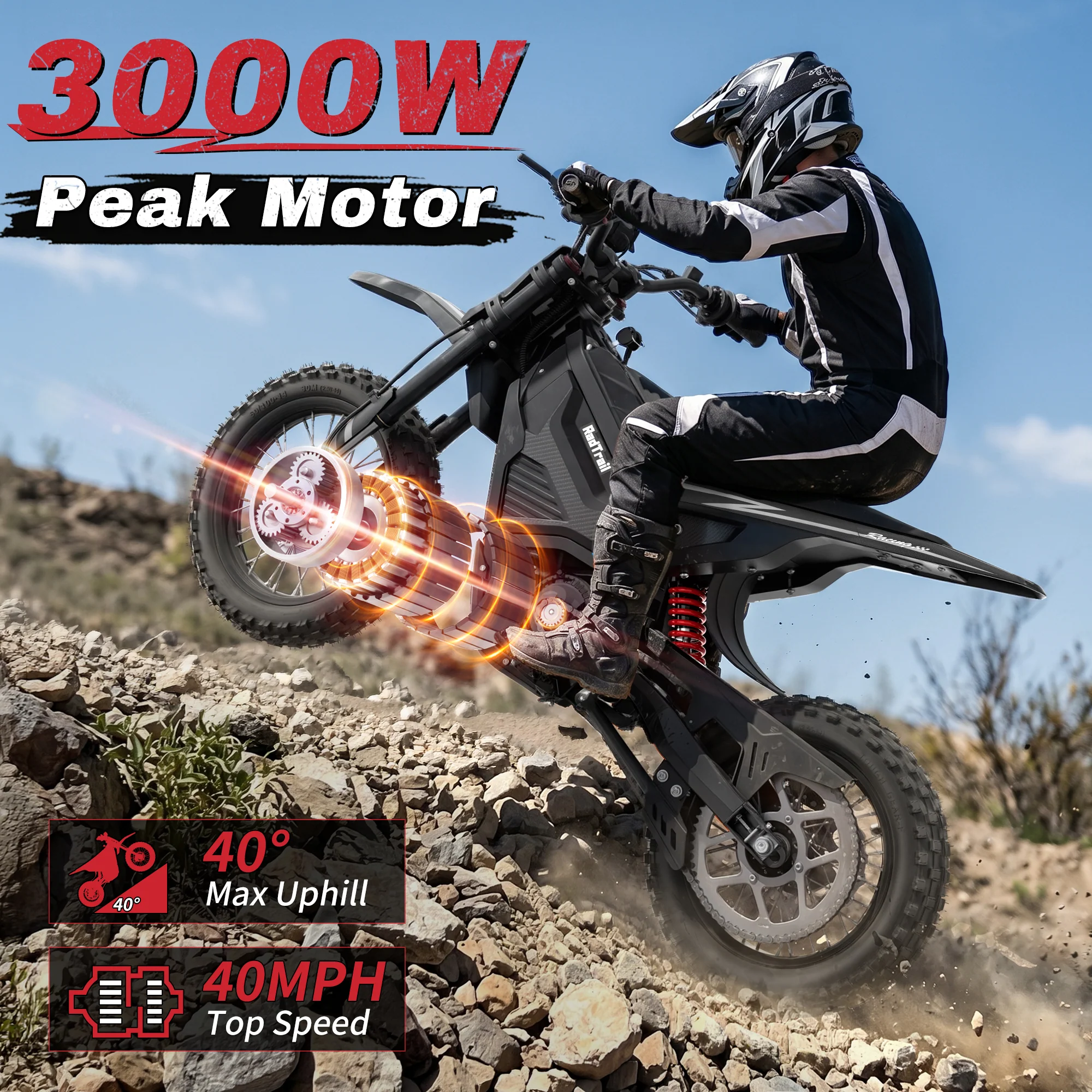 48V 2000W Peak Class Electric Dirt Bike Ages 13+ - Image 2