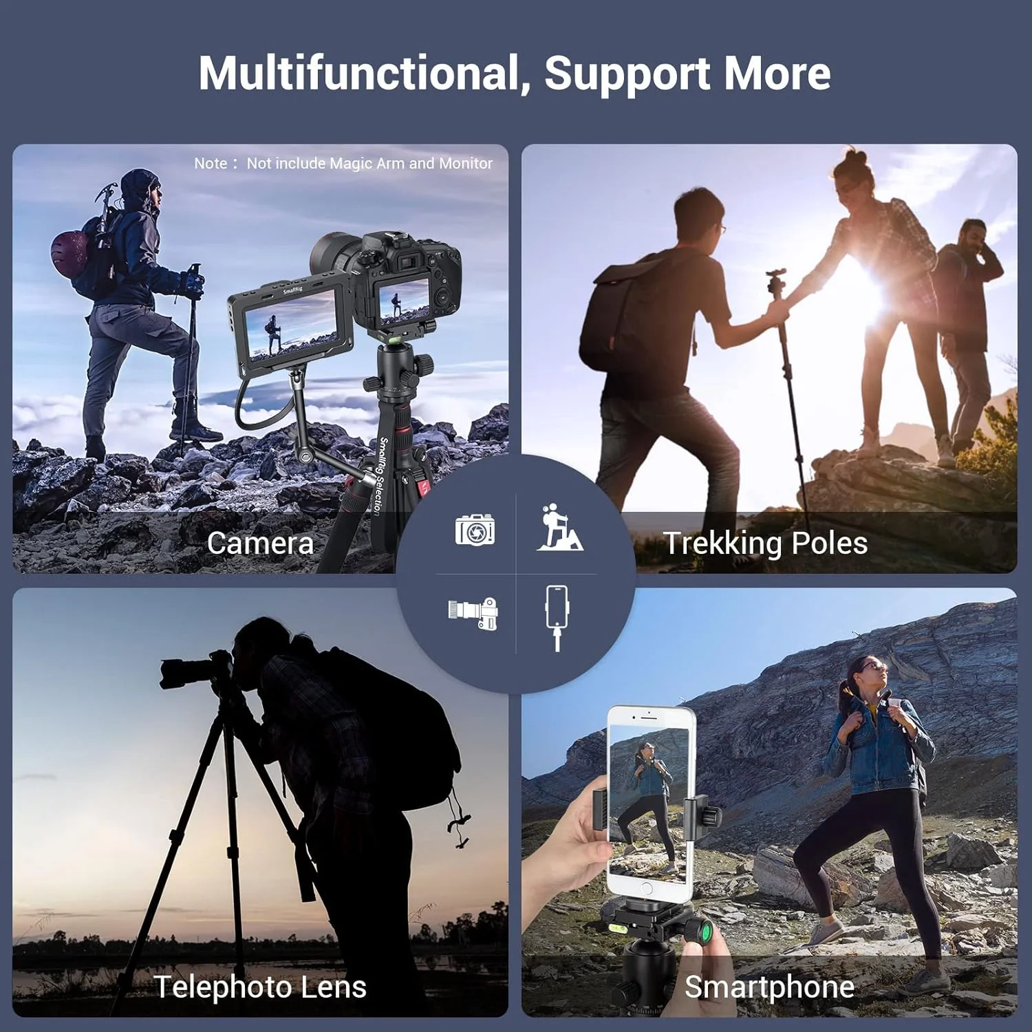 71" Foldable Aluminum Camera Tripod and Monopod, Adjustable Photography Tripod Stand for Cameras and Video - Image 5
