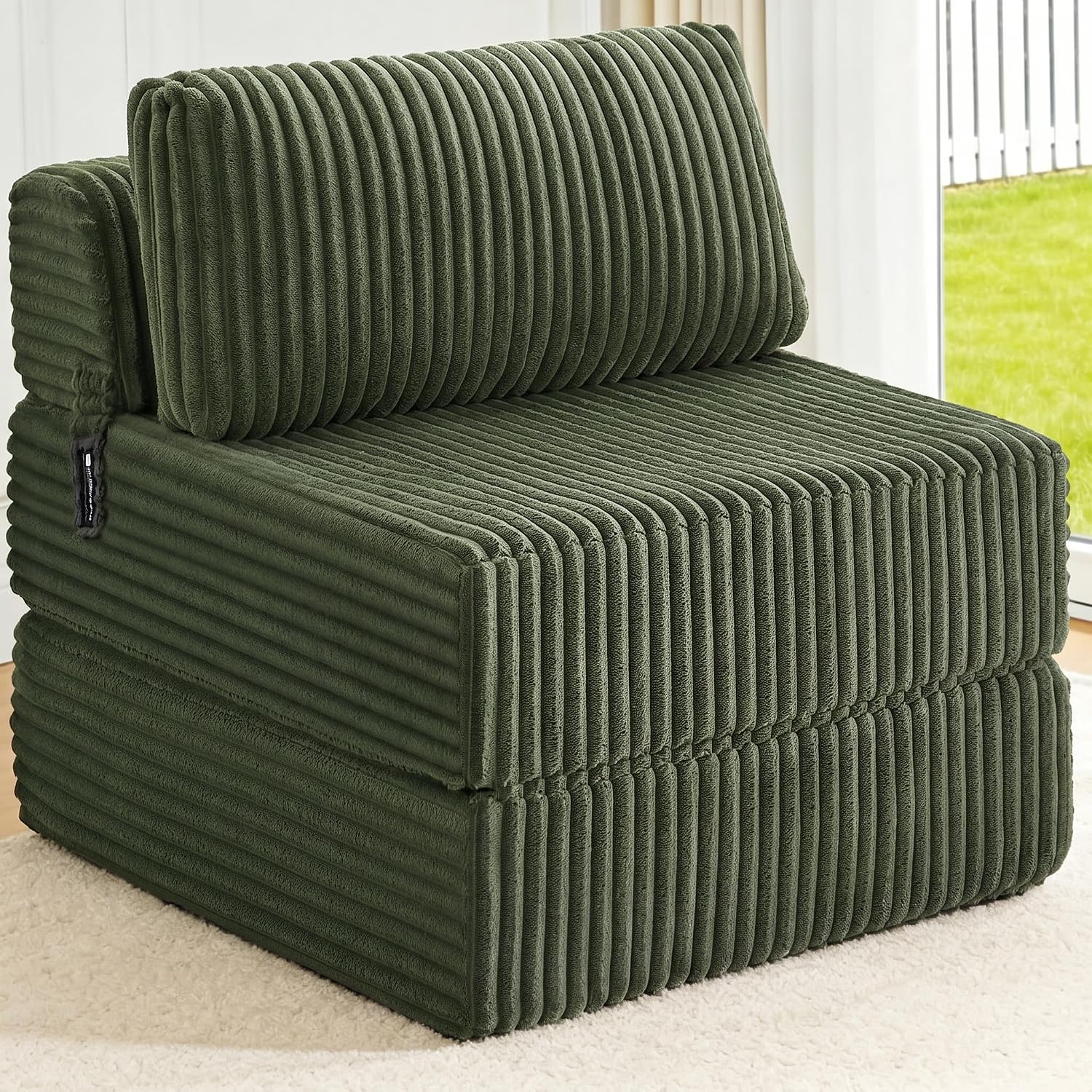 Folding Sofa Bed Convertible 4 in 1 Sleeper Chair Gray Single - Image 8