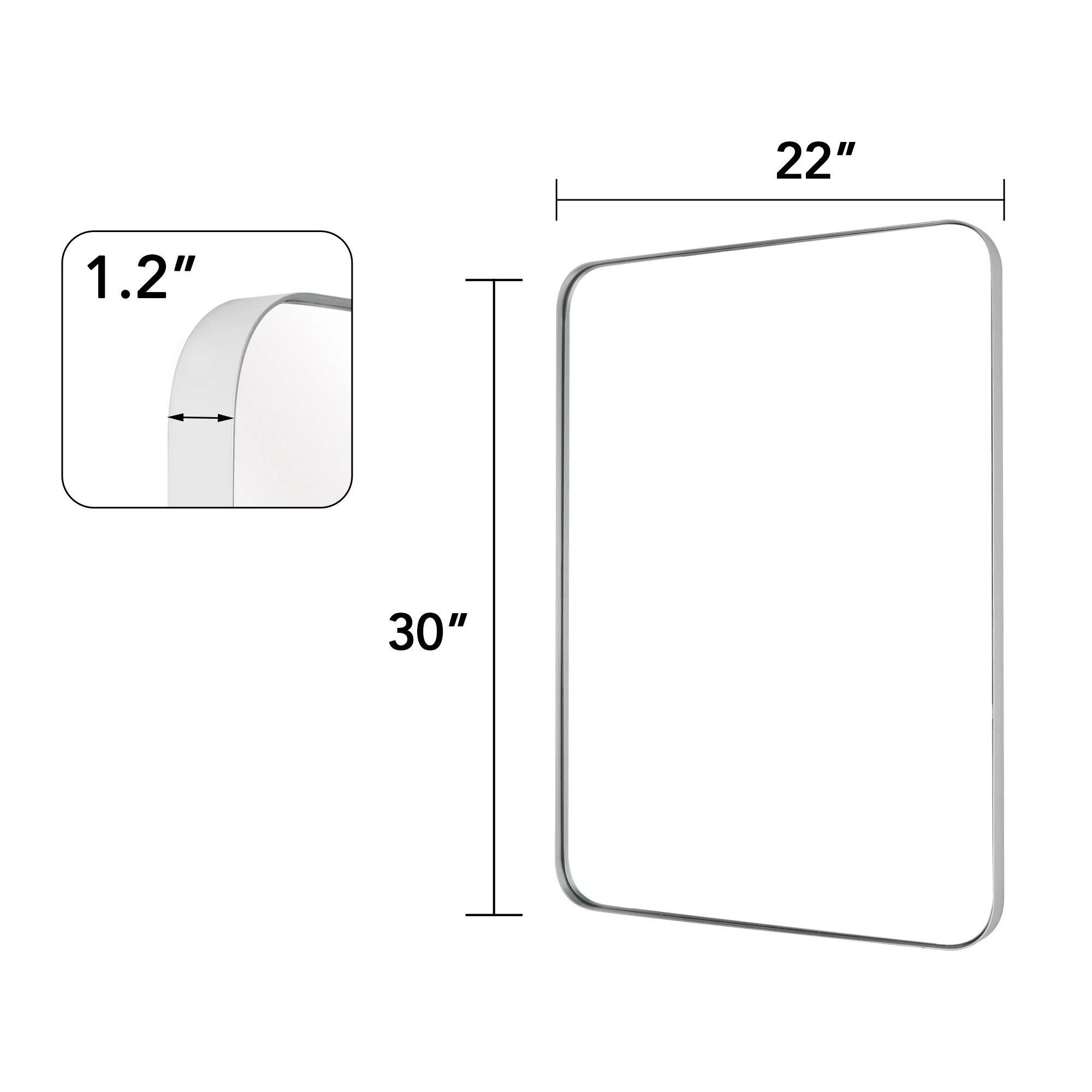 Wall Mirror Vanity Mirror, Bathroom Mirror with Rounded Corners, 1 Piece - Image 23