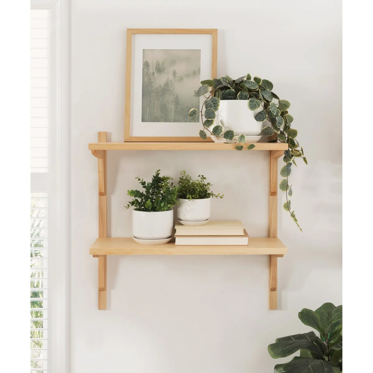 Mid-Century Wall Shelves, 24x8x24 Inch Decorative Wall Mounted Storage and Display Shelving for Home Decor - Image 13