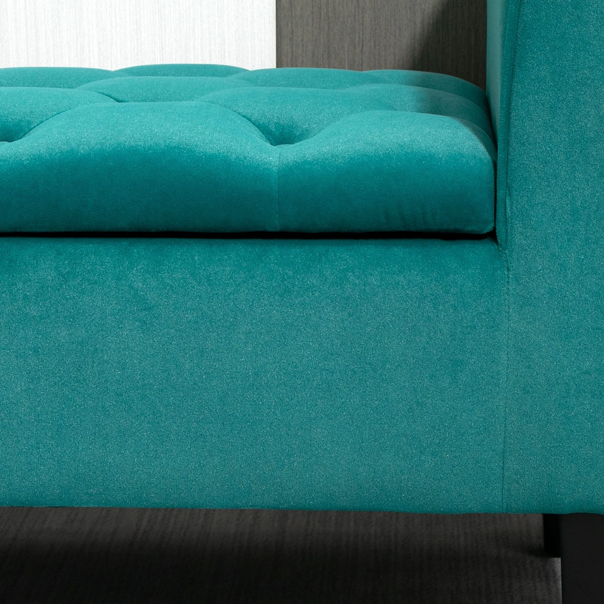 Button-Tufted Storage Ottoman Bench, Upholstered Bed Bench with Rolled Armrests for Bedroom, Living Room and Hallway - Image 11