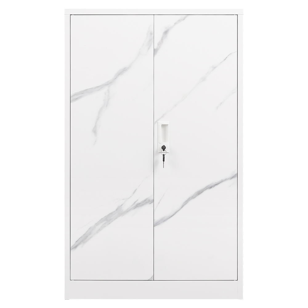 Metal Storage Cabinet with Locking Doors and Adjustable Shelf, Folding Filing Storage Cabinet, Rolling Storage Locker Cabinet for Home Office,School,Garage, White - Image 14