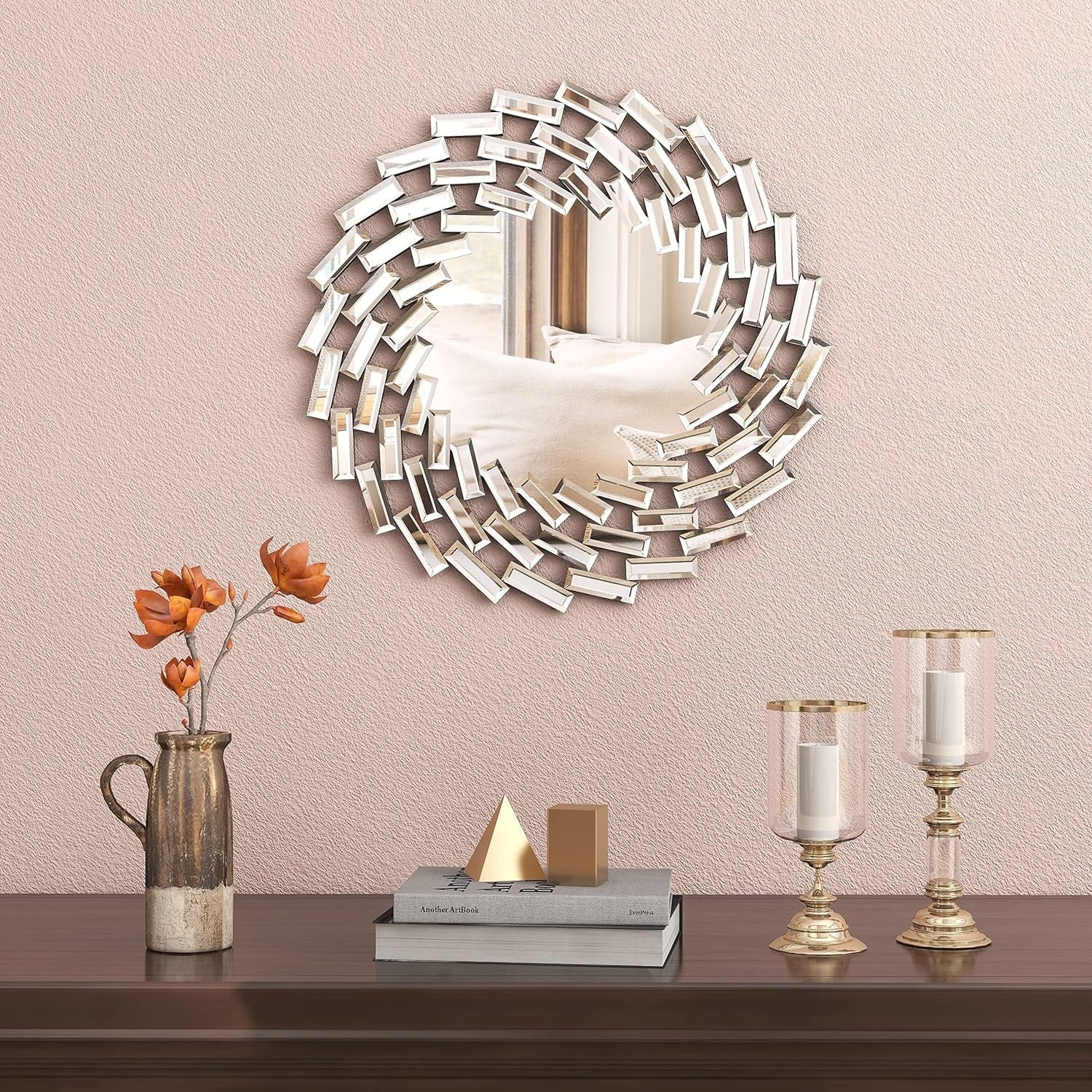 Round Sunburst Wall Mirror, Decorative Accent Mirror for Living Room, Bedroom and Entryway Home Decor - Image 15