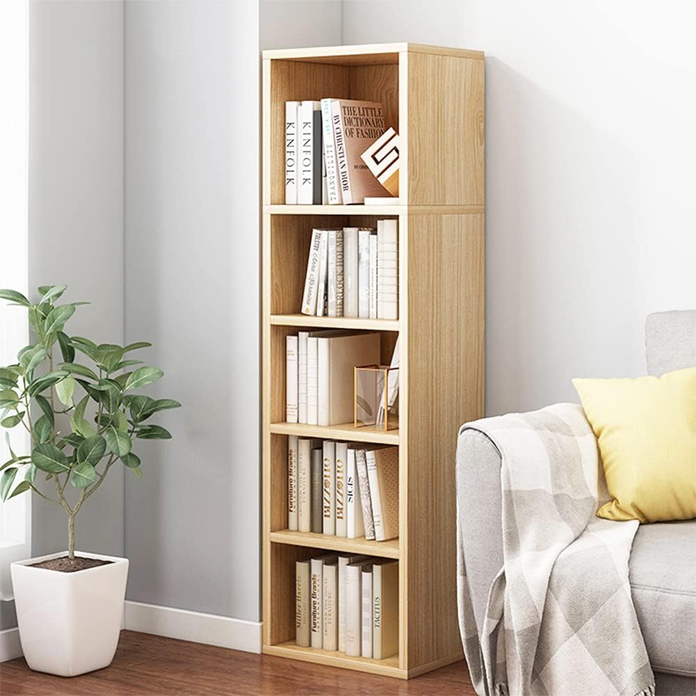 Small Narrow Corner Bookcase - 71" Tall Gap Storage Cabinet, White - Image 5