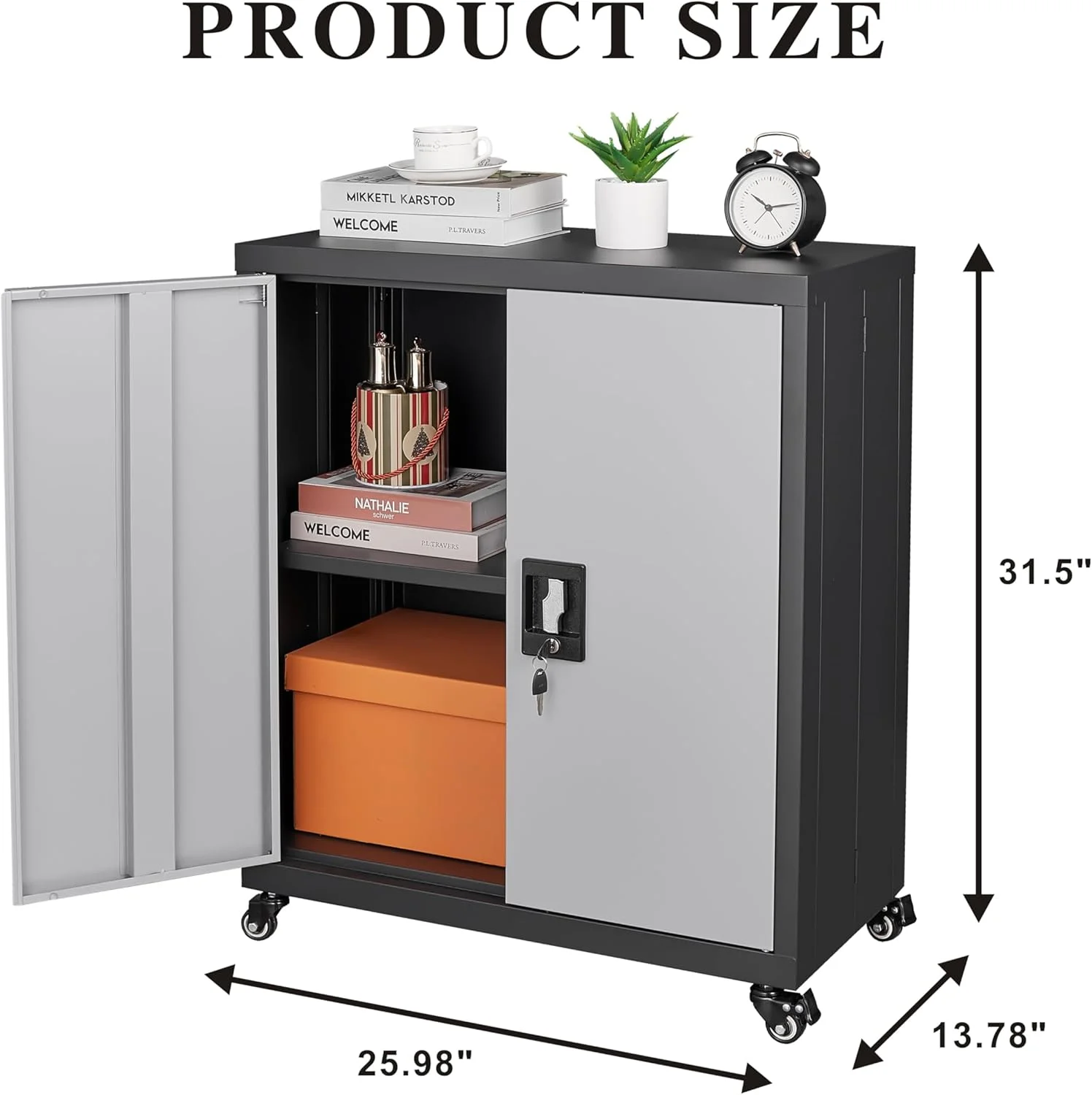 Garage Storage Cabinets Wall Mounted, 28-H Wall Cabinet Storage for Tools, Metal Cabinets with Doors and Shelves, Locking Wall Cabinet, Floating Garage Tool Cabinet for Warehouse - Image 19