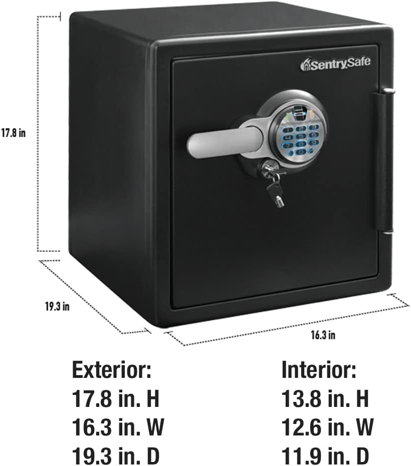 1.23 Cu Ft Waterproof and Fireproof Digital Safe Box, Alloy Steel Security Safe for Home and Office - Image 13