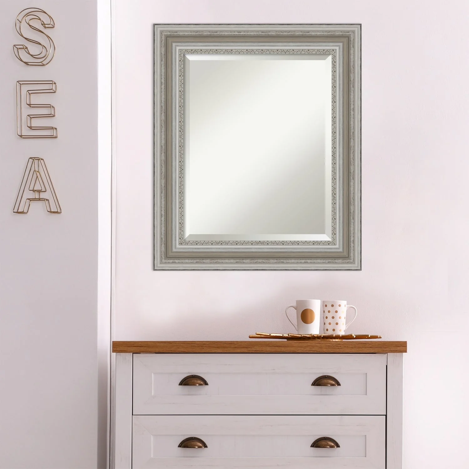 Beveled Bathroom Wall Mirror, Silver Frame Decorative Vanity Mirror for Bathroom, Bedroom and Entryway - Image 21