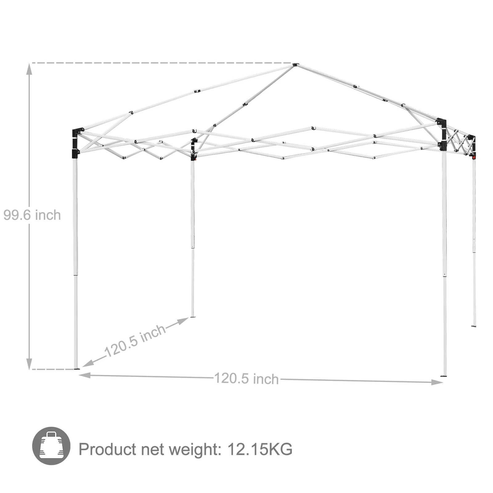 NALYL Canopy Tent, 10X10 FT Pop Up Canopy Outdoor Instant Tent Slant Legs with Carrying Bag, Portable Gazebo Shelter for Patio Deck Garden and Beach - Image 2