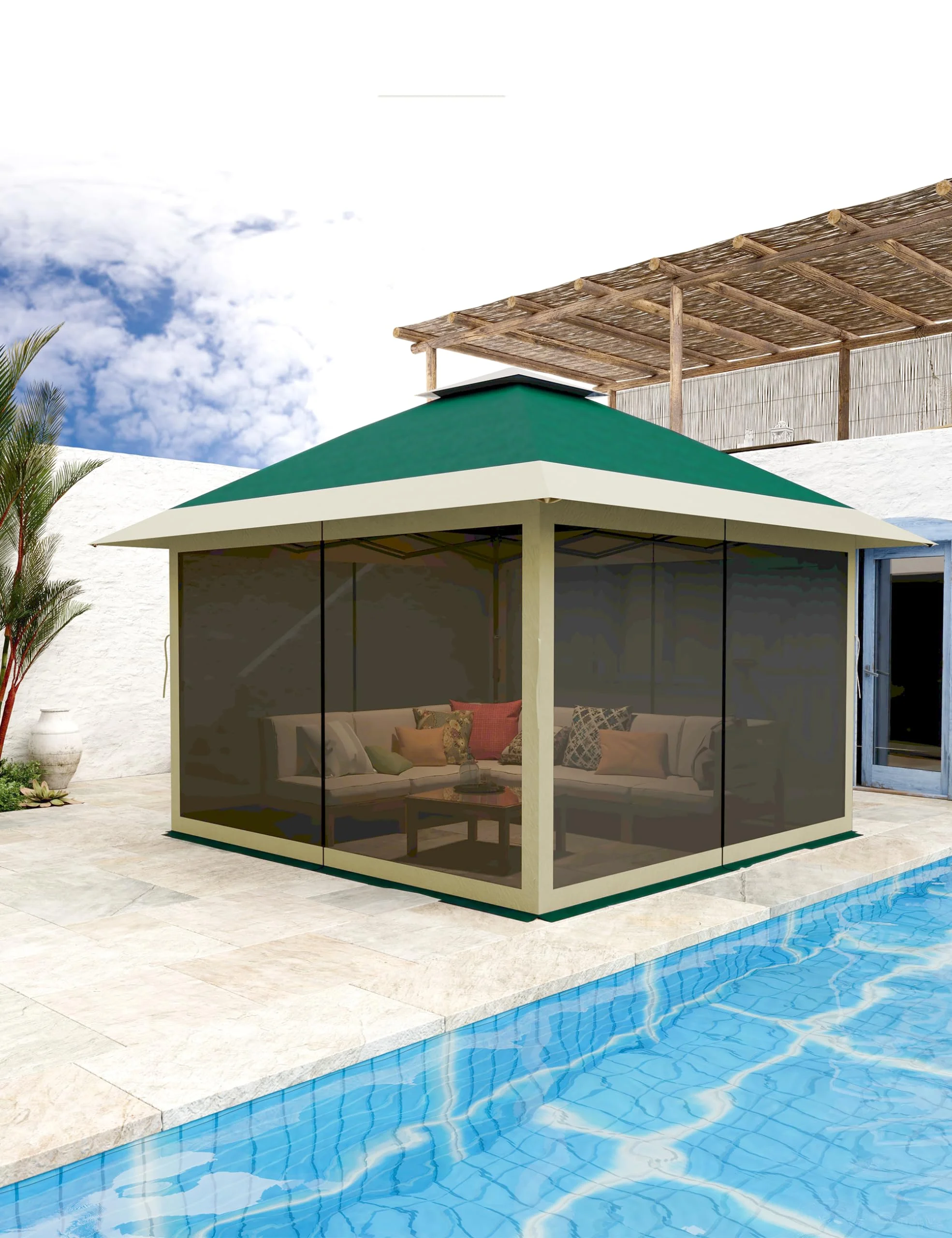 AOILE 13x13FT Pop-Up Patio Gazebo, Outdoor Canopy Tent with Mesh Walls, Double Roof & Carry Bag - Image 18