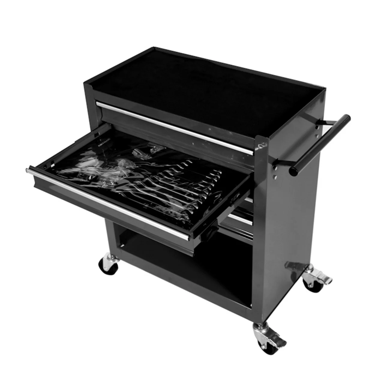 4 Drawers Rolling Tool Chest, High Capacity Tool Box with Tool Sets, Tool Chest with Lockable System and Wheels, Utility Tool Storage Cart for Workshop Mechanics Garage (Black) - Image 6