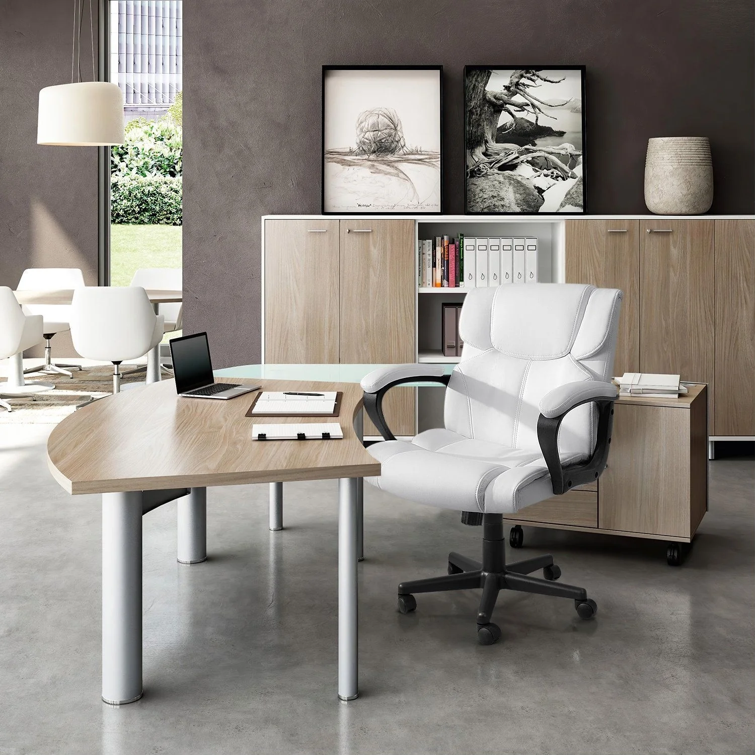 Mid Back Office Chair, Ergonomic Swivel Computer Task Chair for Home Office, Work and Study - Image 16