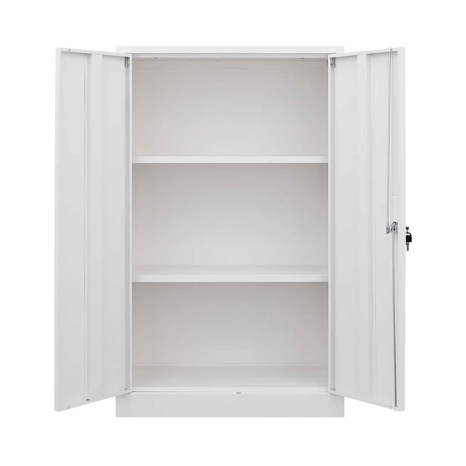 Metal Storage Cabinet with Locking Doors and Adjustable Shelf, Folding Filing Storage Cabinet, Rolling Storage Locker Cabinet for Home Office,School,Garage, White - Image 5