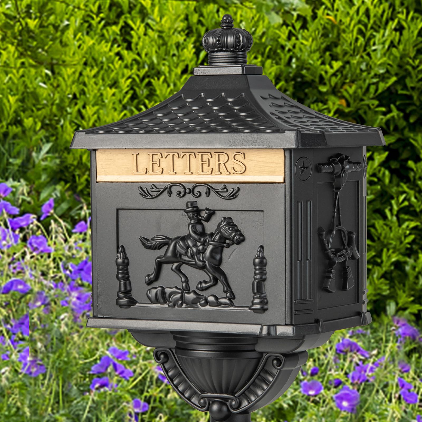 Cast Aluminum Mailbox with Post – Rustproof Weather-Resistant Mailbox Set - Image 3