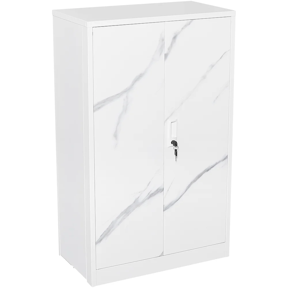 Metal Storage Cabinet with Locking Doors and Adjustable Shelf, Folding Filing Storage Cabinet, Rolling Storage Locker Cabinet for Home Office,School,Garage, White - Image 21