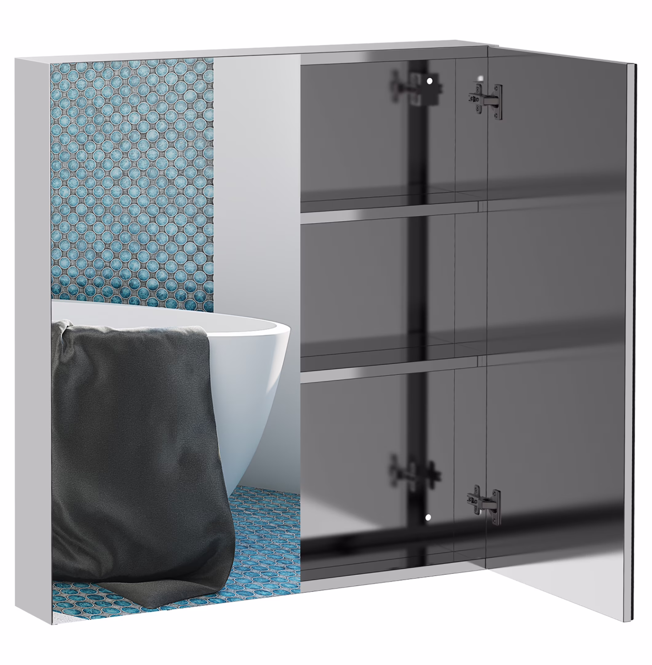 Black Tall Storage Cabinet with 3 Drawers and Adjustable Shelves for Bathroom, Study, Office and Interior, MDF Board with Painted Finish Black + MDF - Image 13