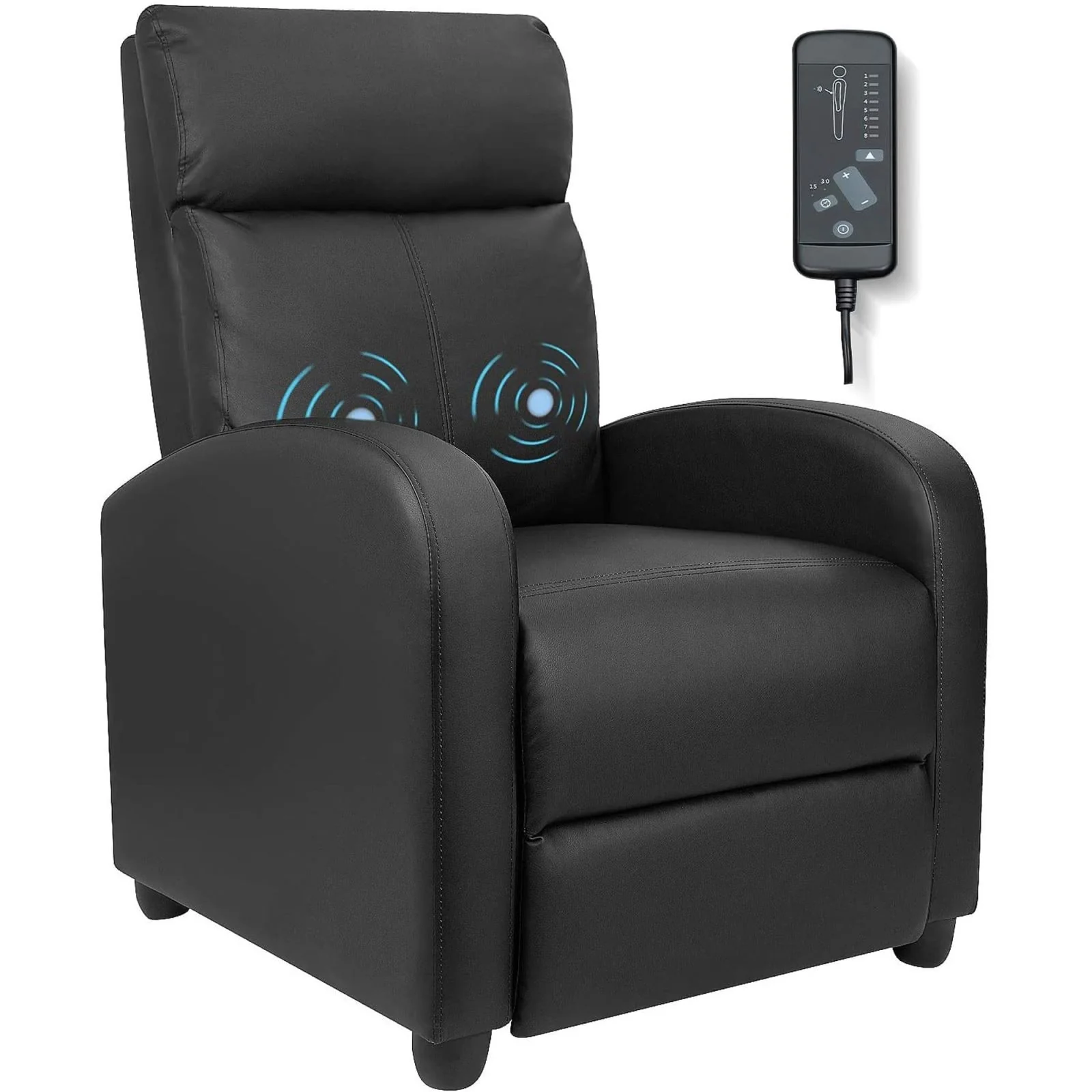 Massage Recliner Chair, PU Faux Leather Home Theater Recliner with Padded Seat - Image 3