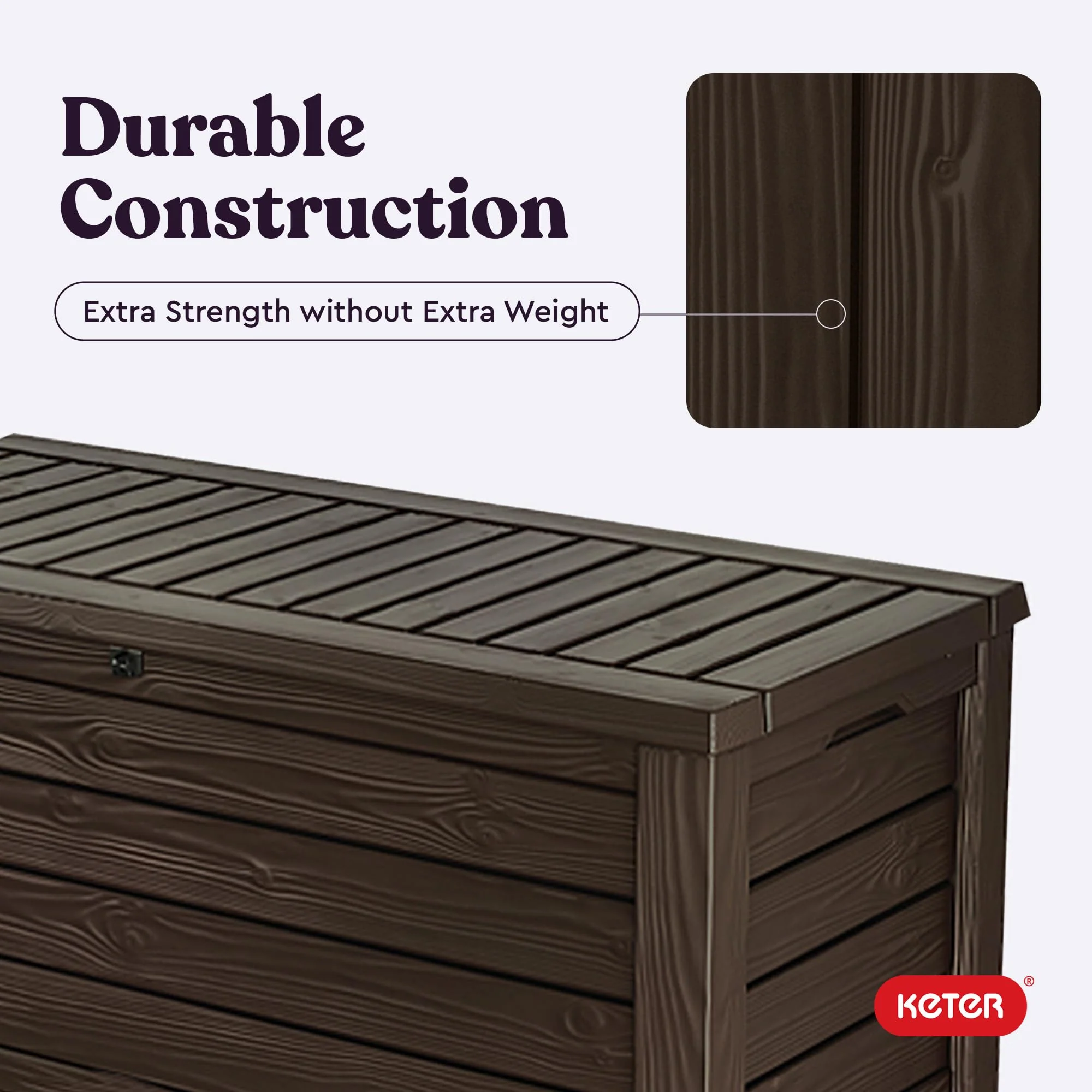 150 Gallon Outdoor Deck Box with Bench Seat, Large Storage Container for Patio, Garden, Yard and Pool Area - Image 9