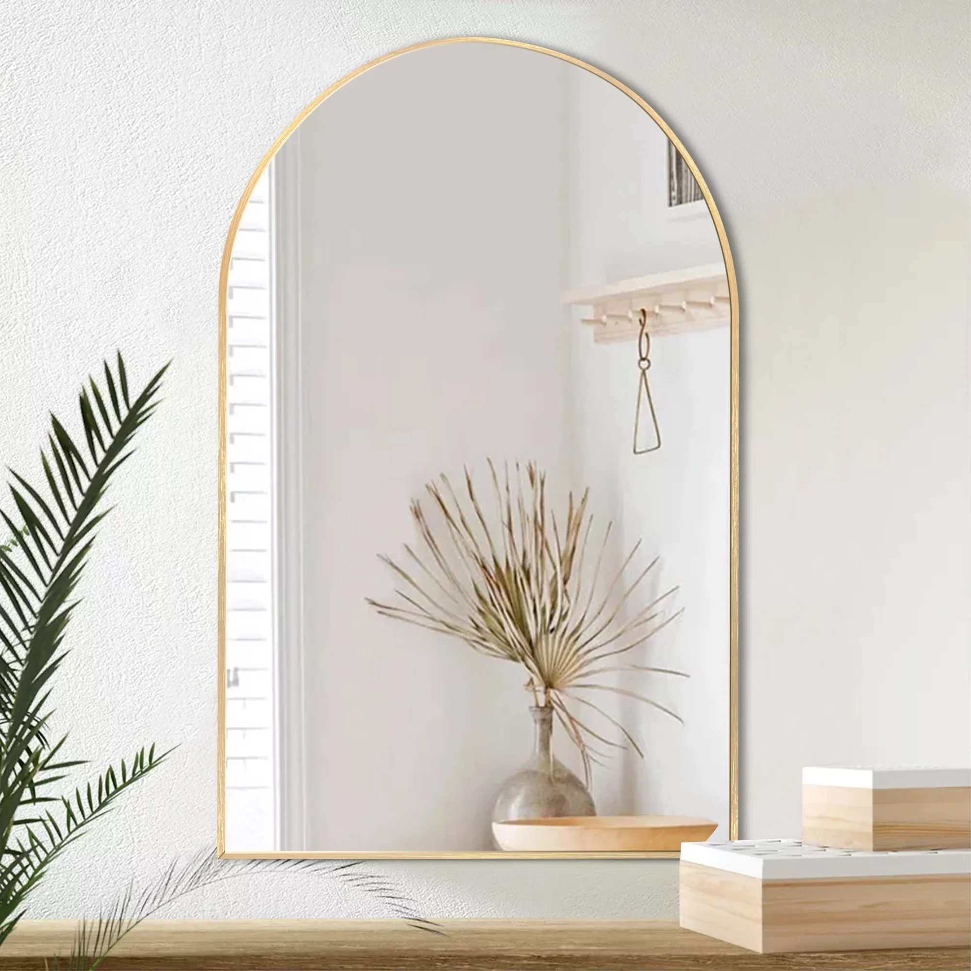 Modern Arch Aluminum Bathroom Wall Mirror, Wall Mounted Vanity Mirror for Bathroom, Bedroom and Home Decor - Image 24
