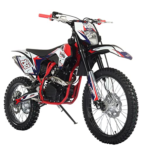 250cc Dirt Bike with LED Light Zongshen Engine Pit Bike Gas Dirt Bikes Adult Pitbike, Big 21"/18" Wheels!
