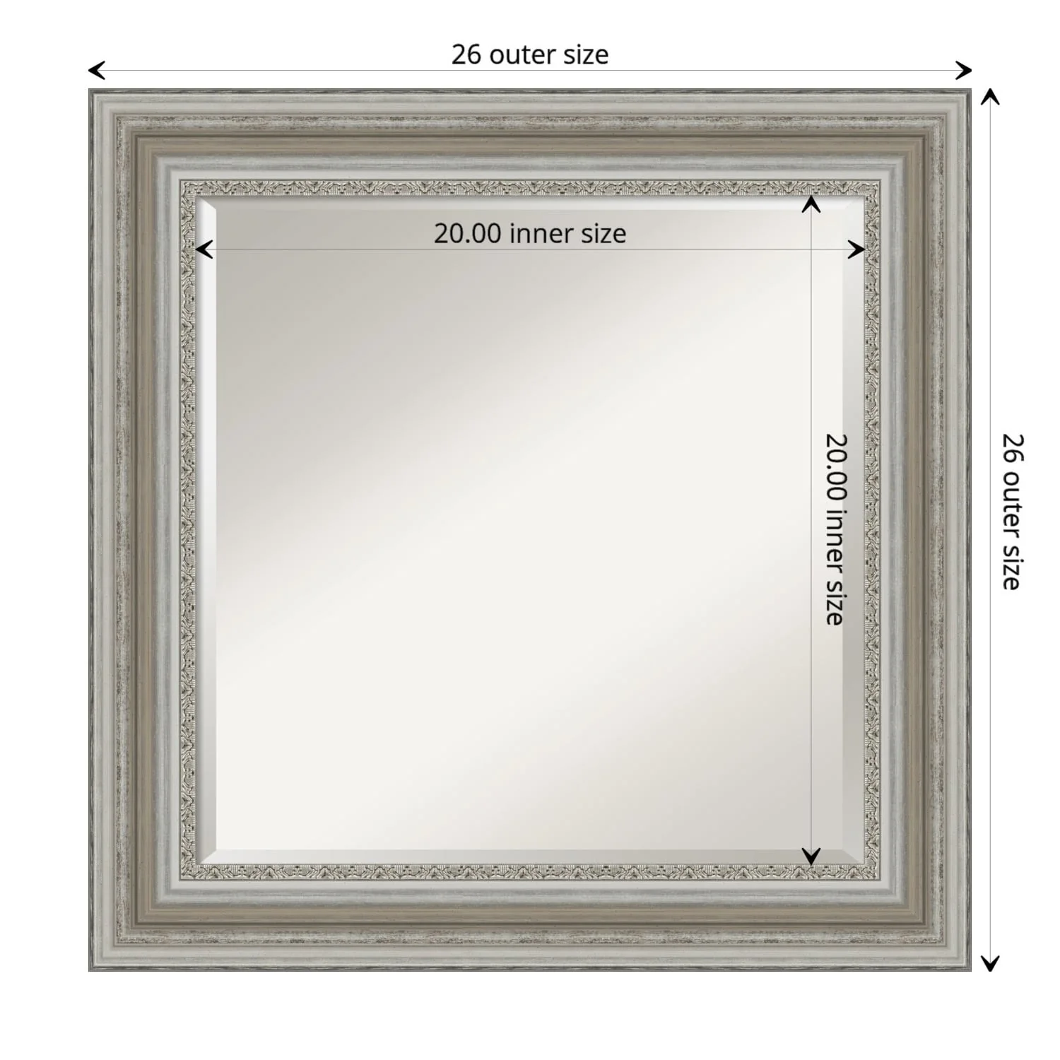 Beveled Bathroom Wall Mirror, Silver Frame Decorative Vanity Mirror for Bathroom, Bedroom and Entryway - Image 3