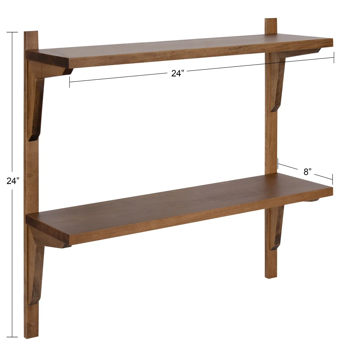Mid-Century Wall Shelves, 24x8x24 Inch Decorative Wall Mounted Storage and Display Shelving for Home Decor - Image 17