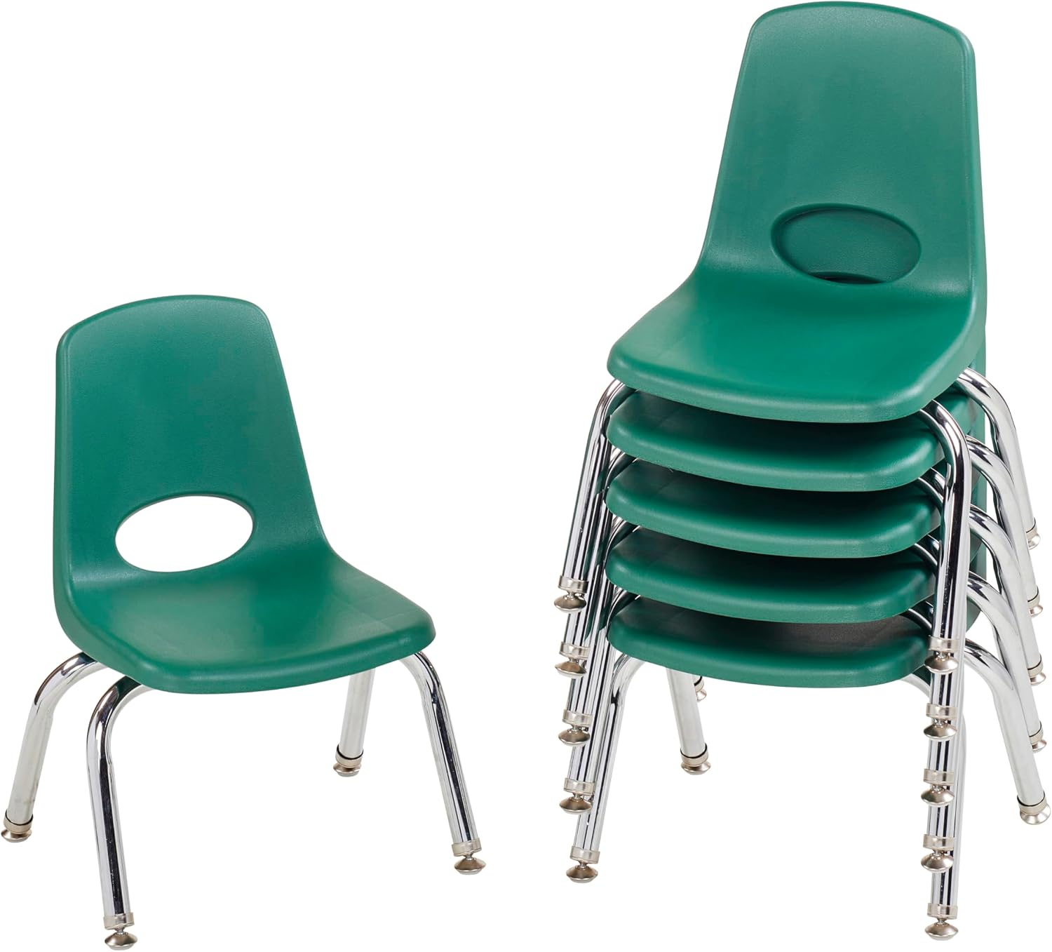 10" School Stack Chair with Swivel Glides, Purple, 6-Pack - Image 3