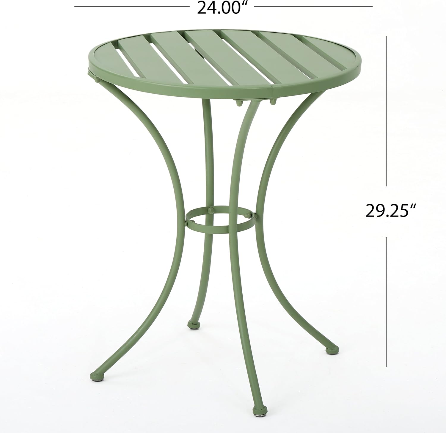 Outdoor Iron Bistro Set, 3-Pcs Set, Matte Green - Image 3