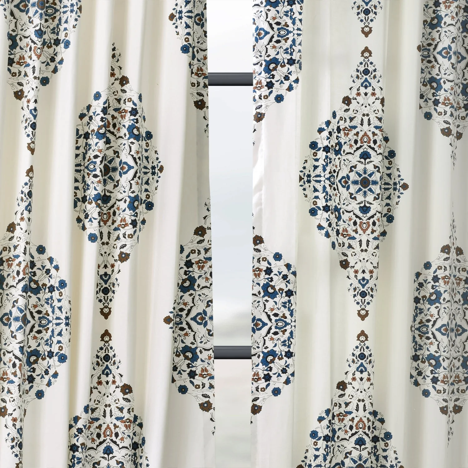 Medallion Damask Printed Cotton Room Darkening Curtain Panel, 1 Piece - Image 15