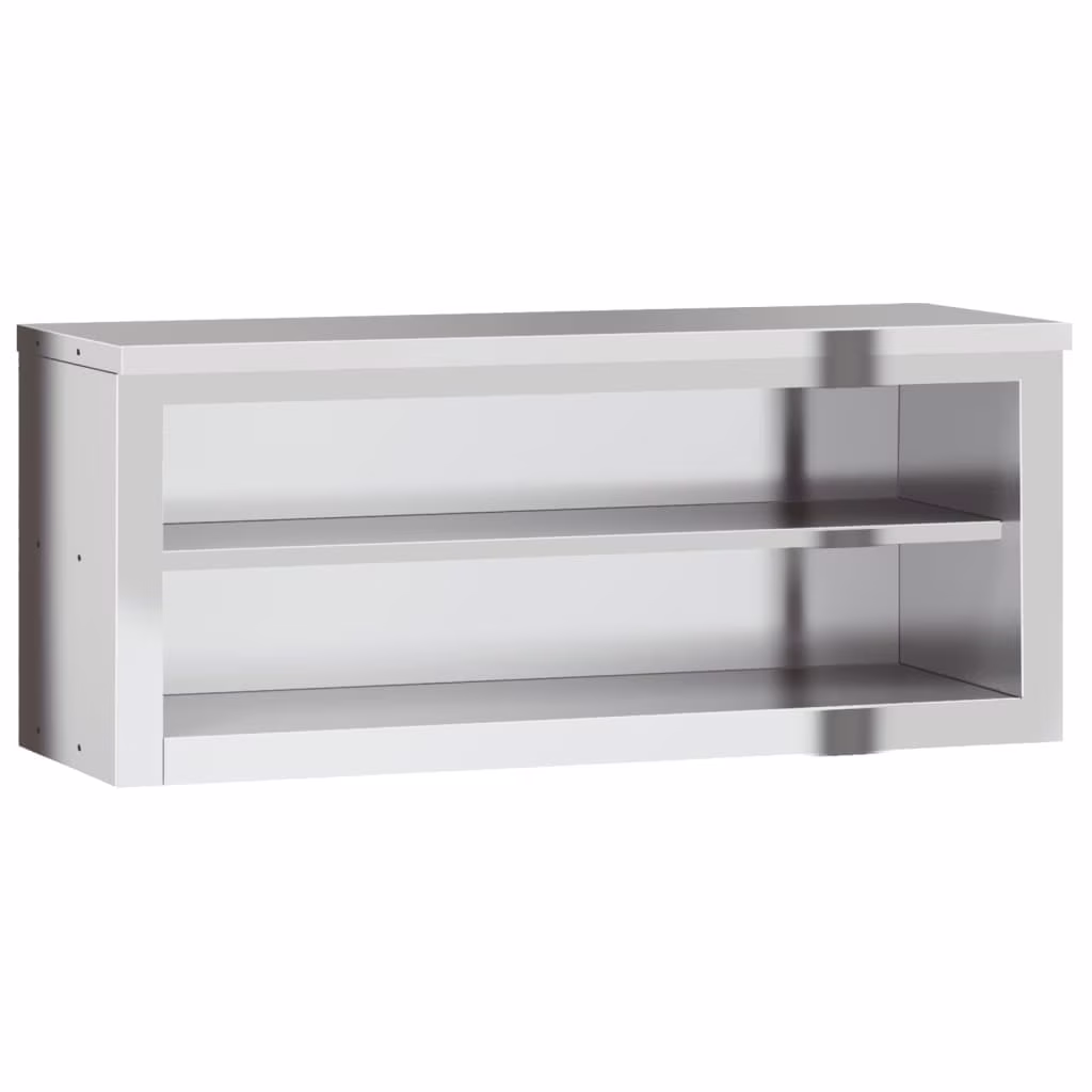 vidaXL Kitchen Wall Cabinet with Shelf Storage Restaurant Stainless Steel - Image 4
