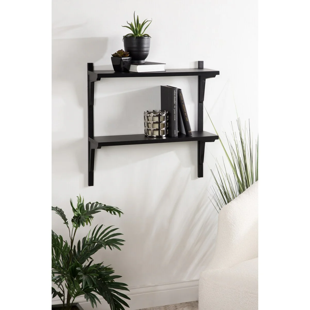 Mid-Century Wall Shelves, 24x8x24 Inch Decorative Wall Mounted Storage and Display Shelving for Home Decor - Image 7