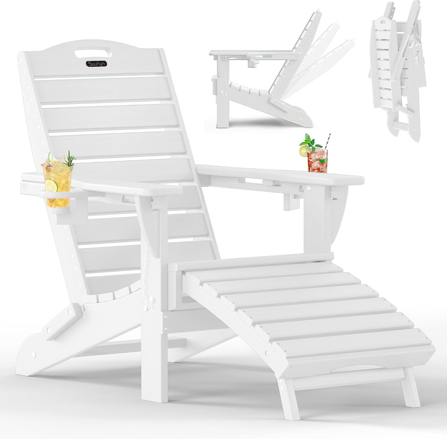 Adjustable Adirondack Chair, Outdoor Fire Pit Chair, Navy Blue - Image 9