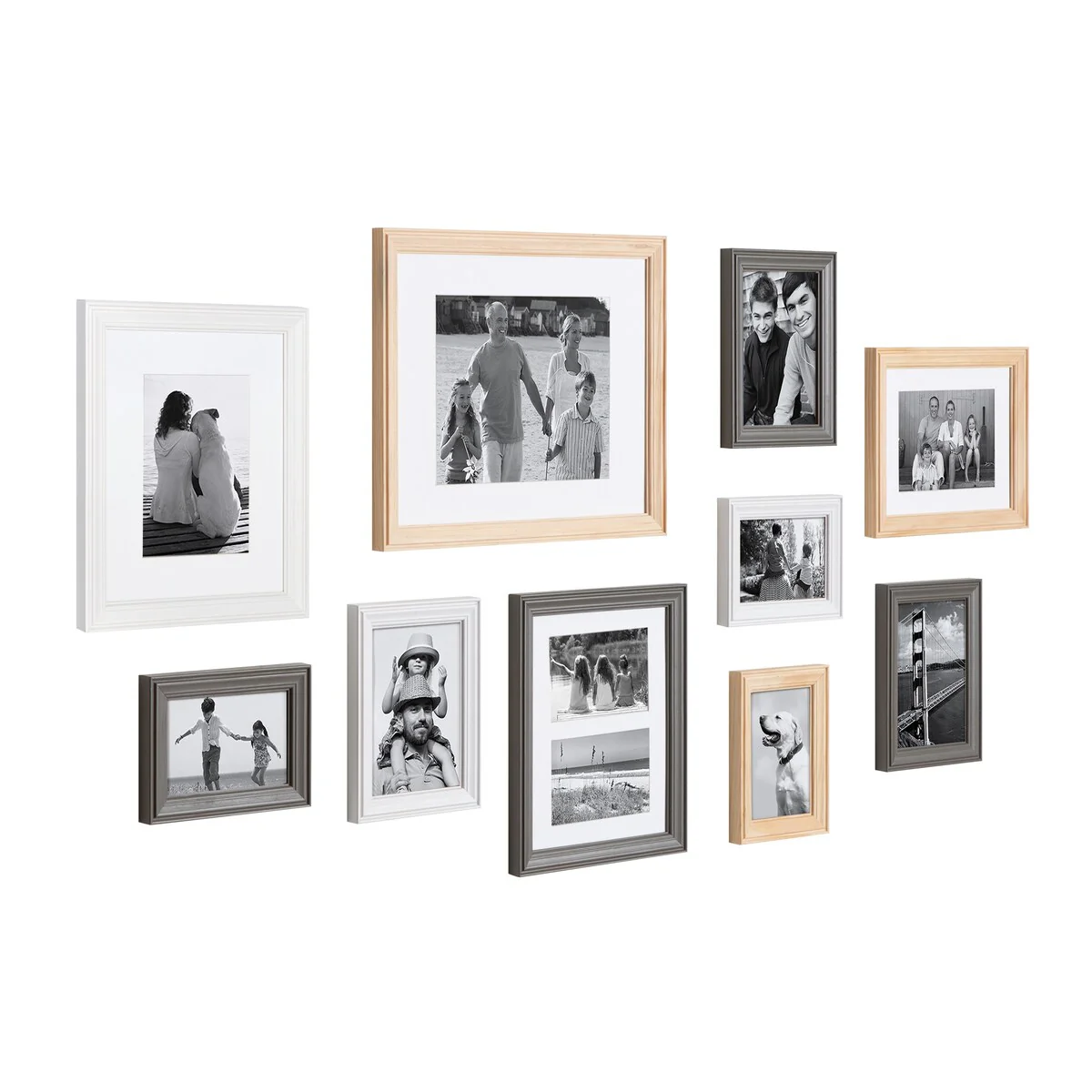 10-Piece Wood Gallery Wall Picture Frame Set, Decorative Photo Display Frames for Living Room, Bedroom and Home Decor - Image 9