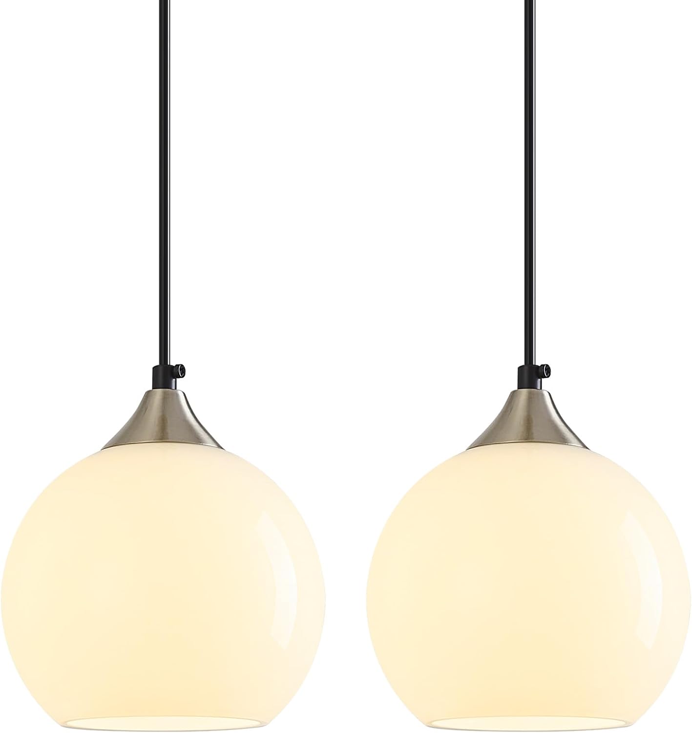 Amber Pendant Lights Kitchen Island 3 Pack, 5.9 in Seeded Glass Globe - Image 48