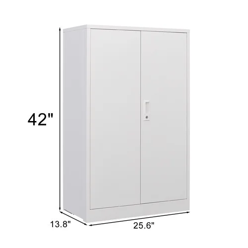 Metal Storage Cabinet with Locking Doors and Adjustable Shelf, Folding Filing Storage Cabinet, Rolling Storage Locker Cabinet for Home Office,School,Garage, White - Image 8