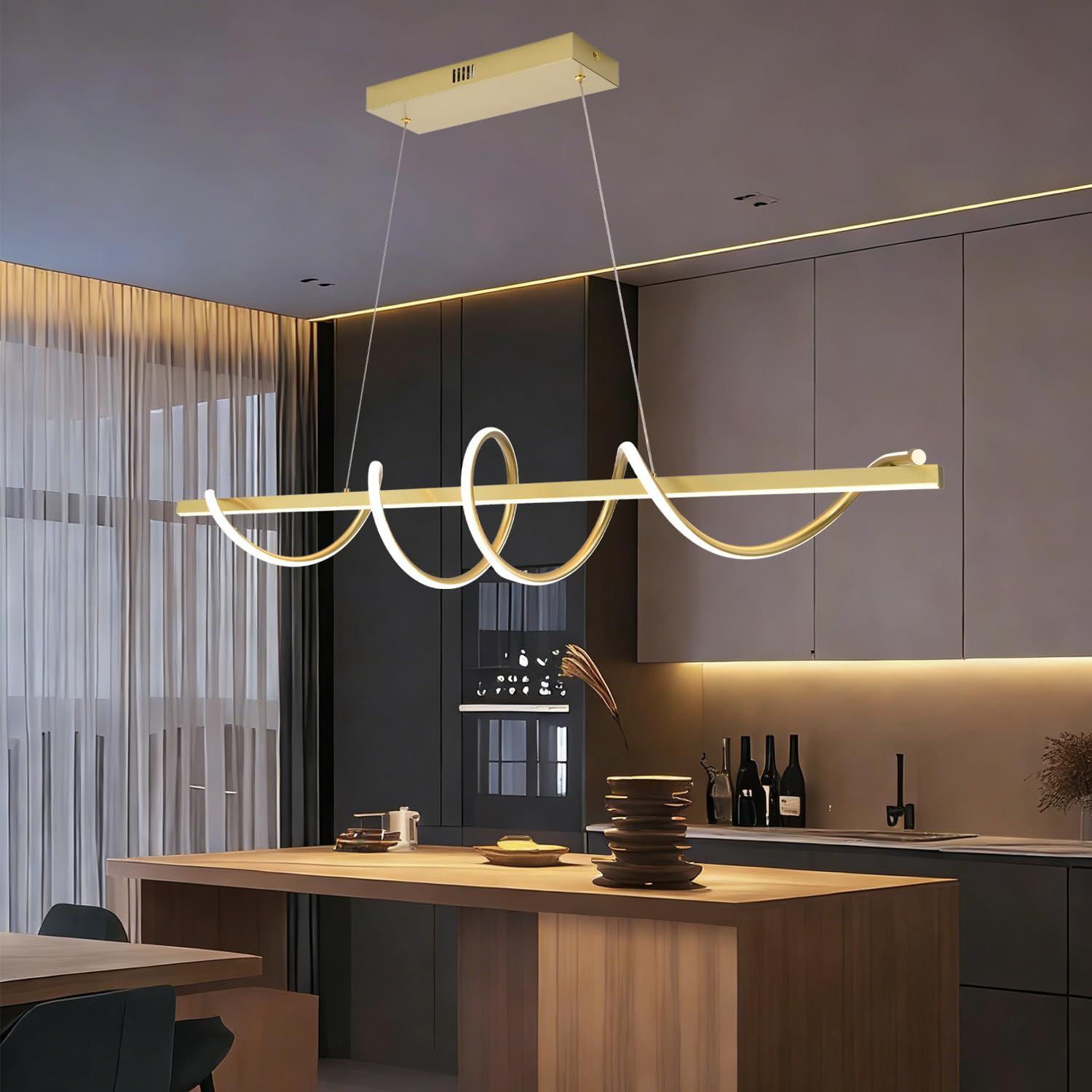 Minimalist Dimmable LED Pendant Chandelier with Remote Control - Image 20