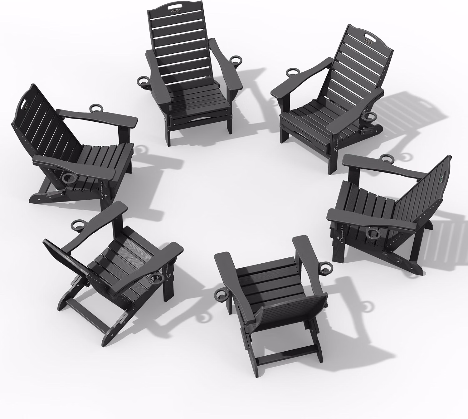 Adjustable Adirondack Chair, Outdoor Fire Pit Chair, Navy Blue - Image 4
