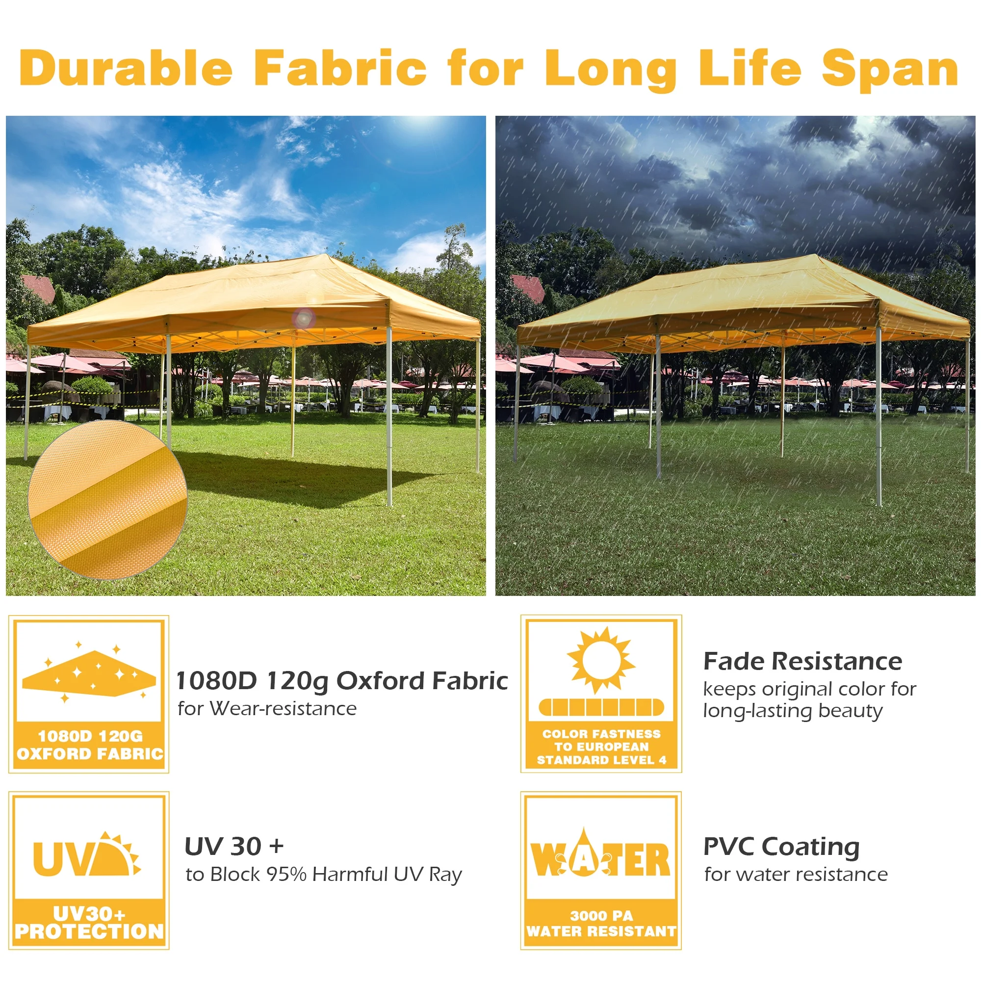 InstaHibit 10x20Ft Replacement Pop up Canopy Top Sunshade Cover Outdoor Patio - Image 19