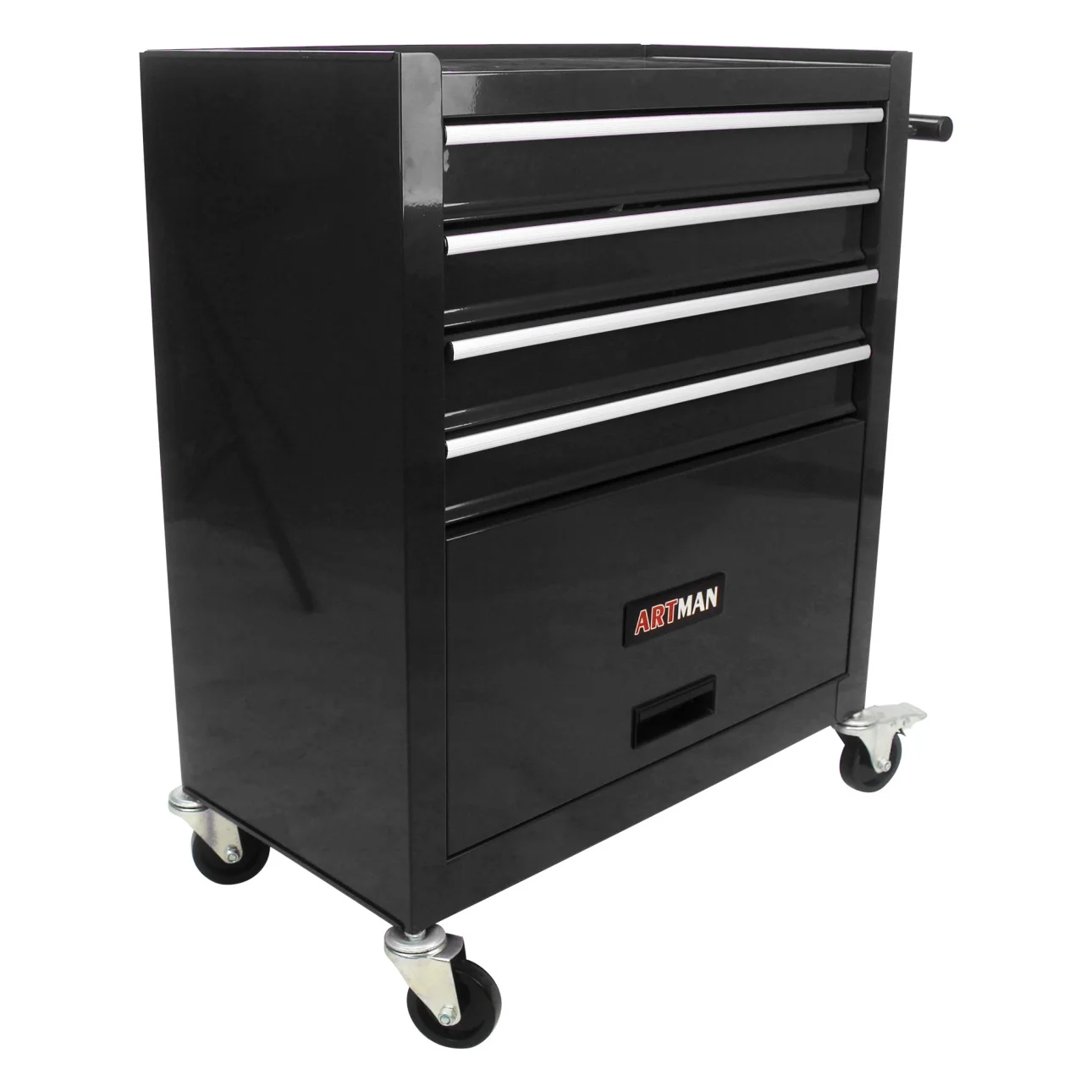 4 Drawers Rolling Tool Chest, High Capacity Tool Box with Tool Sets, Tool Chest with Lockable System and Wheels, Utility Tool Storage Cart for Workshop Mechanics Garage (Black) - Image 7