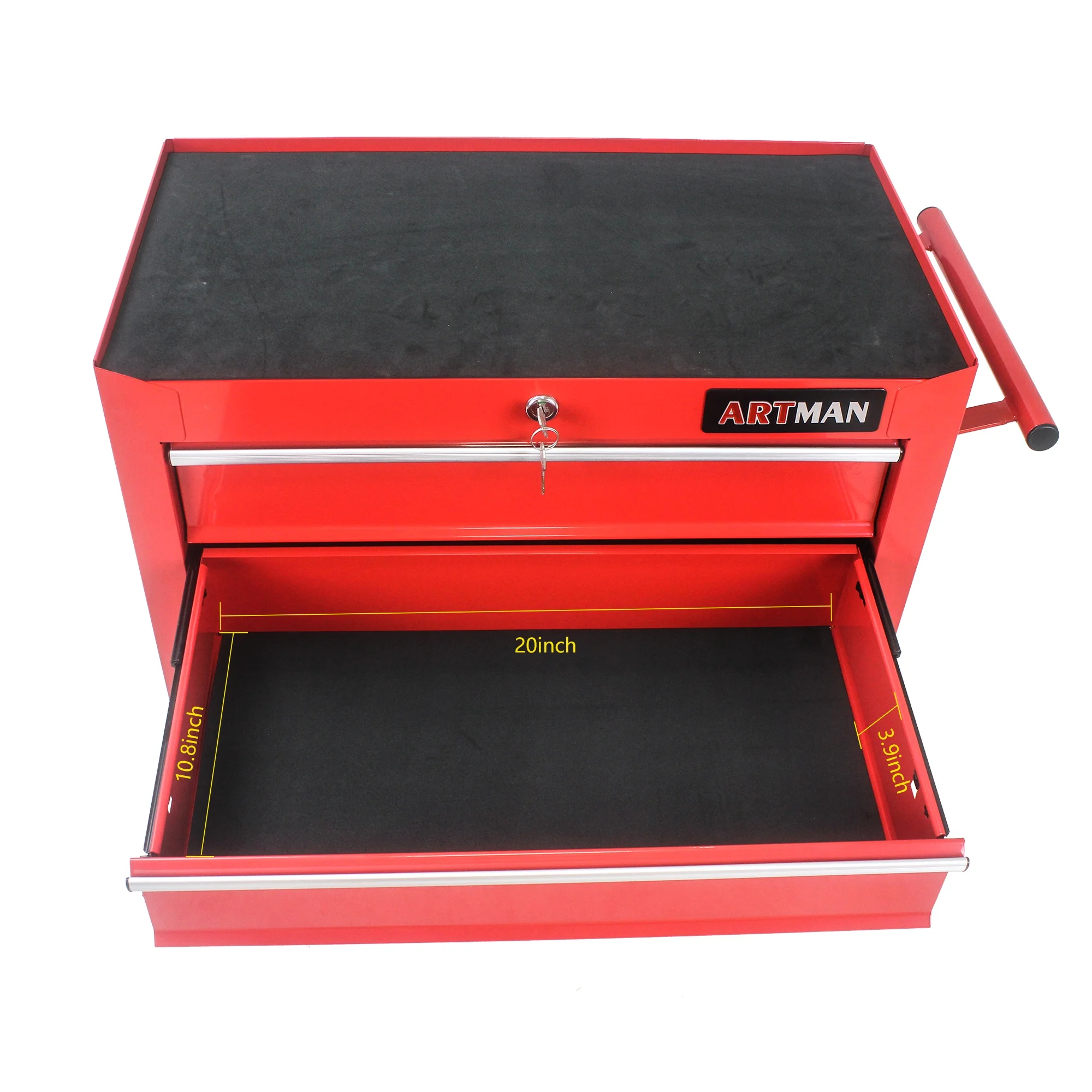 5-Drawer Rolling Tool Chest on Wheels, 24-inch Tool Storage Cabinet with Locking System for Garage Workshop Warehouse Repair Shop, Red - Image 8