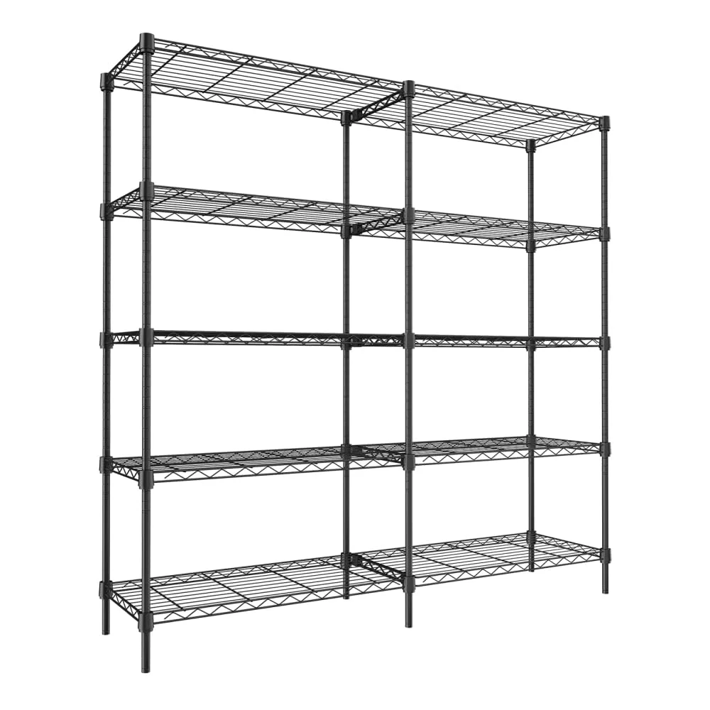 TROPOW 5 Tier Wire Shelving Garage Shelving Heavy Duty Adjustable Garage Shelves, Storage Rack for Storage Warehouse Pantry Closet, Basement Pantry Utility Storage Shelves, 59" W X59 H X 13.8" D - Image 2