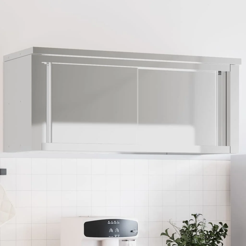 vidaXL Kitchen Wall Cabinet with Shelf Storage Restaurant Stainless Steel - Image 50