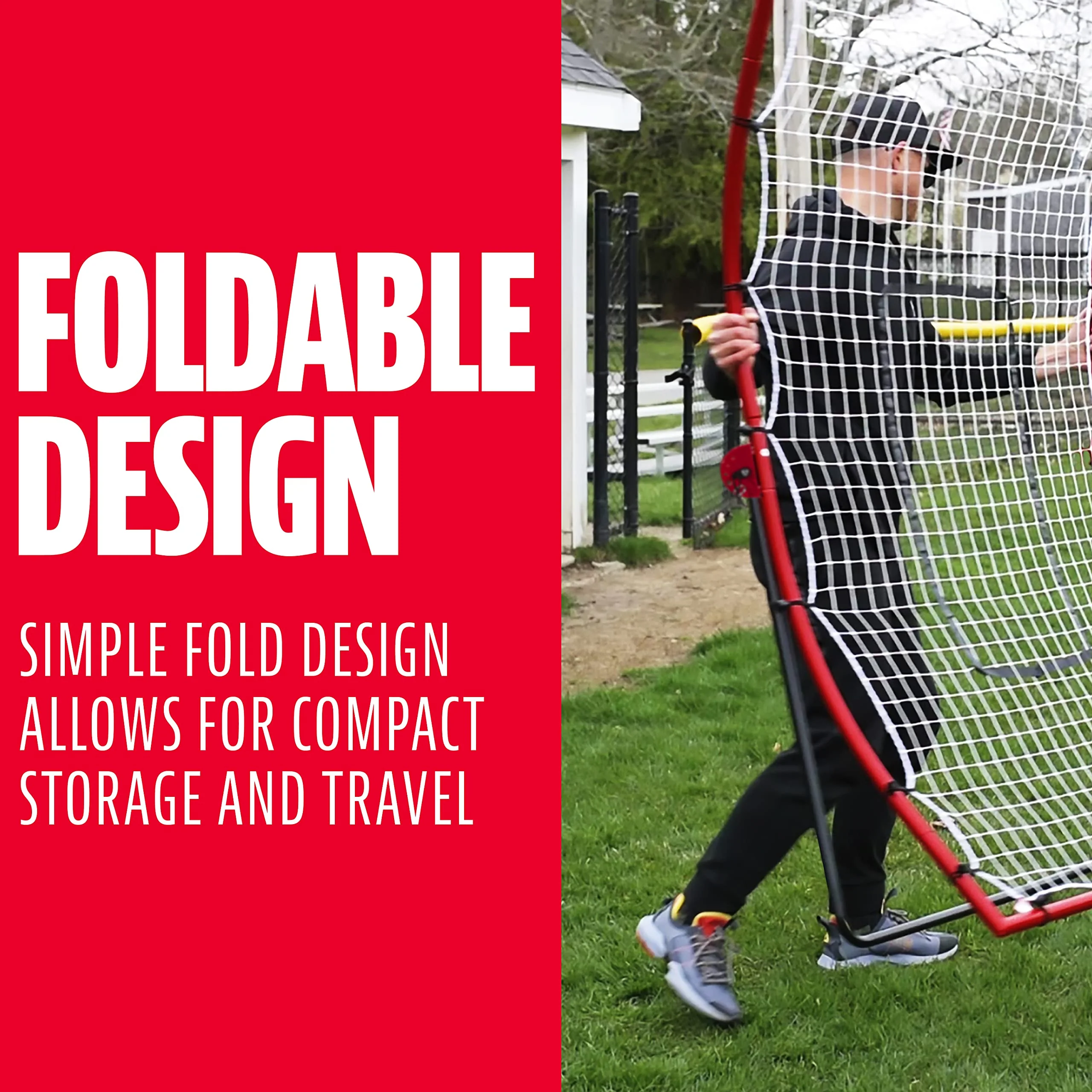 Baseball Rebounder and Pitchback Trainer Net, Practice Equipment for Throwing, Fielding and Hitting - Image 8