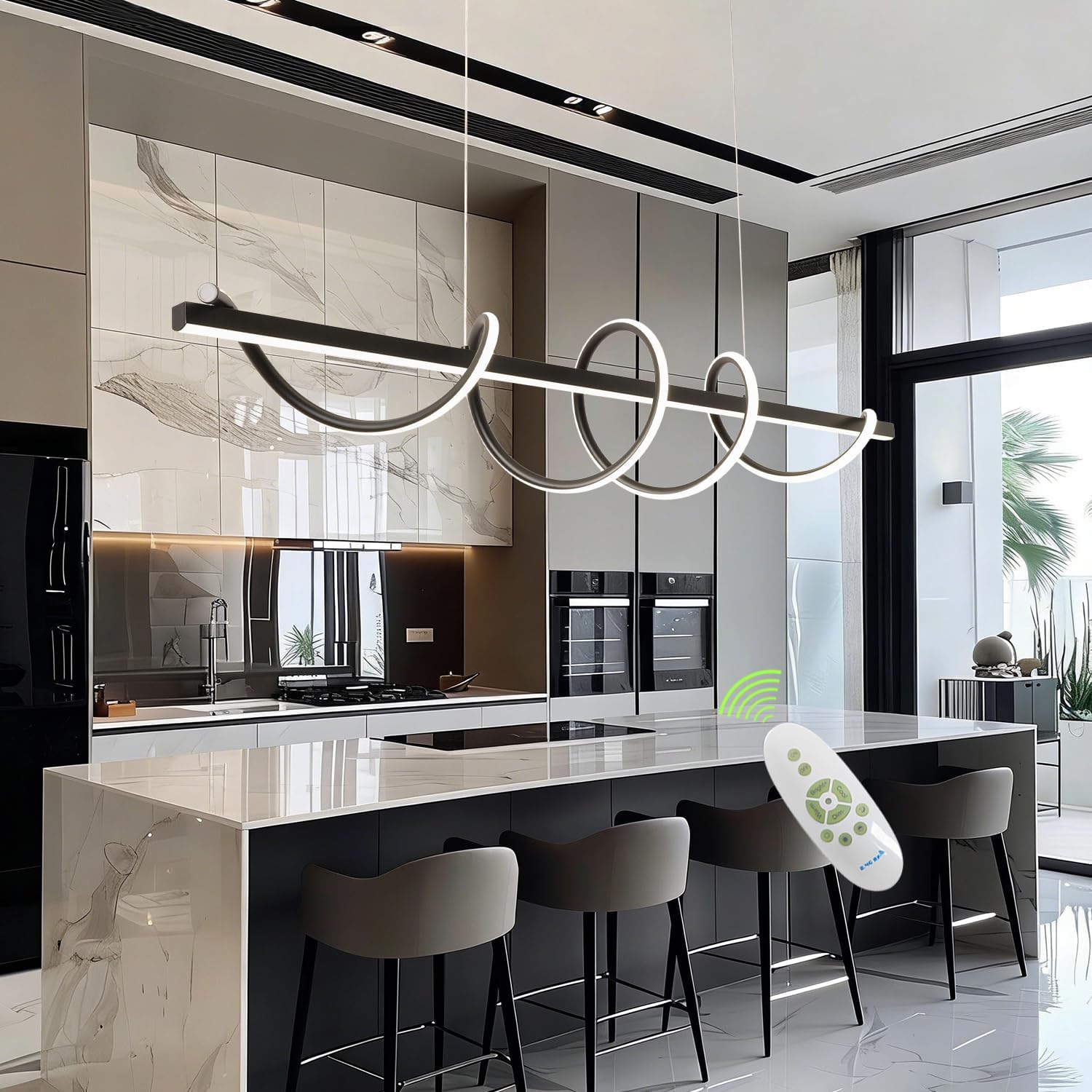 Minimalist Dimmable LED Pendant Chandelier with Remote Control - Image 6