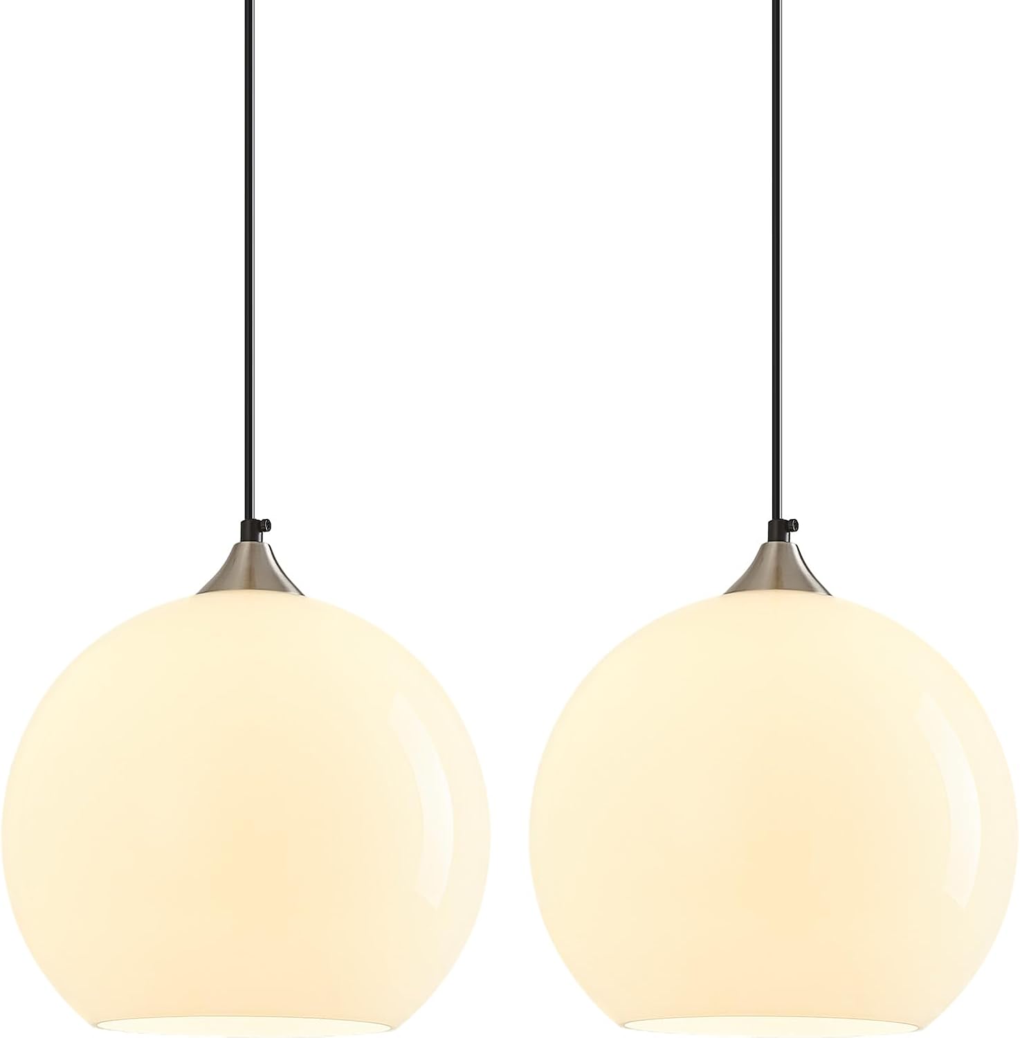 Amber Pendant Lights Kitchen Island 3 Pack, 5.9 in Seeded Glass Globe - Image 87