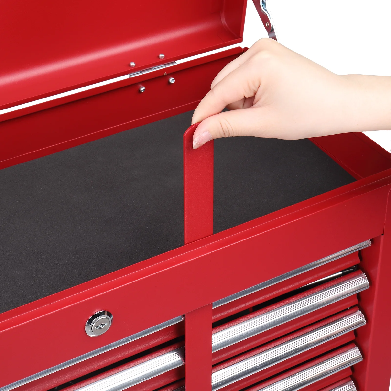 Ktaxon Tool Box, Portable 5 Drawer Steel Toolbox with Top Storage Tray & Carrying Handle, for Garage Trunk Household, Black - Image 30